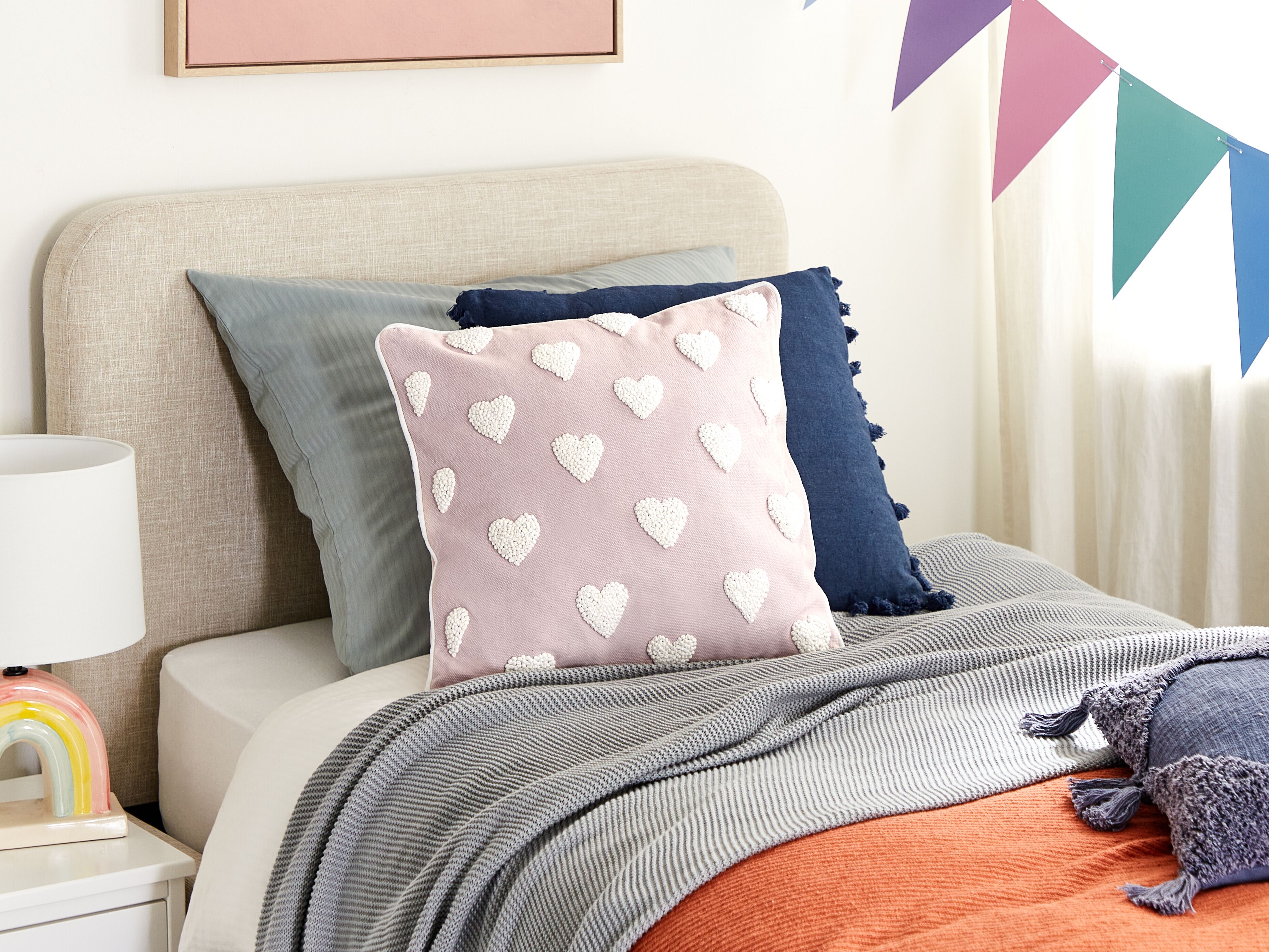 Throw Cushion GAZANIA Cotton 45 x 45 cm Pastel Pink