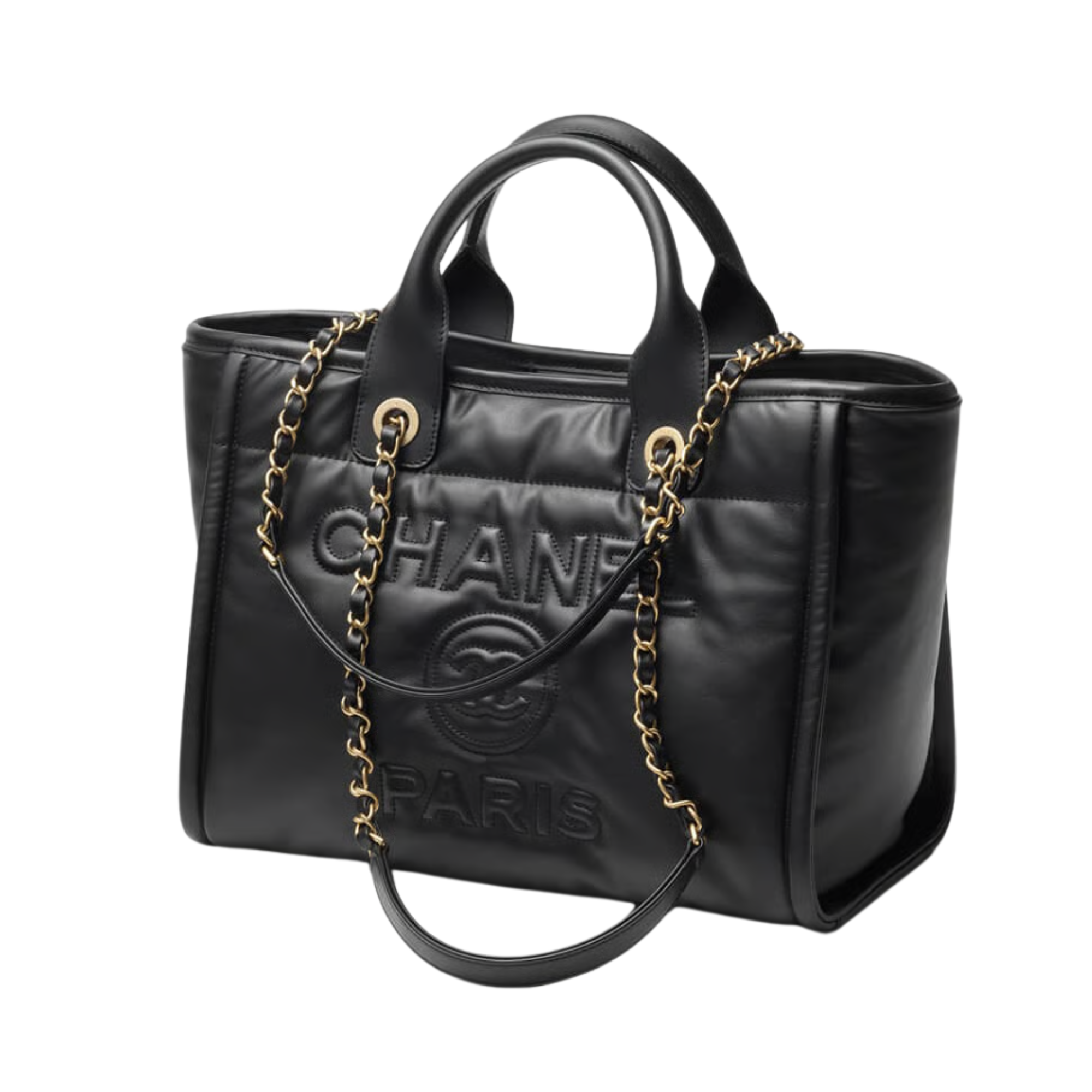Chanel Deauville Calfskin Small Shopping Bag Black 39cm1:1High-quality replica