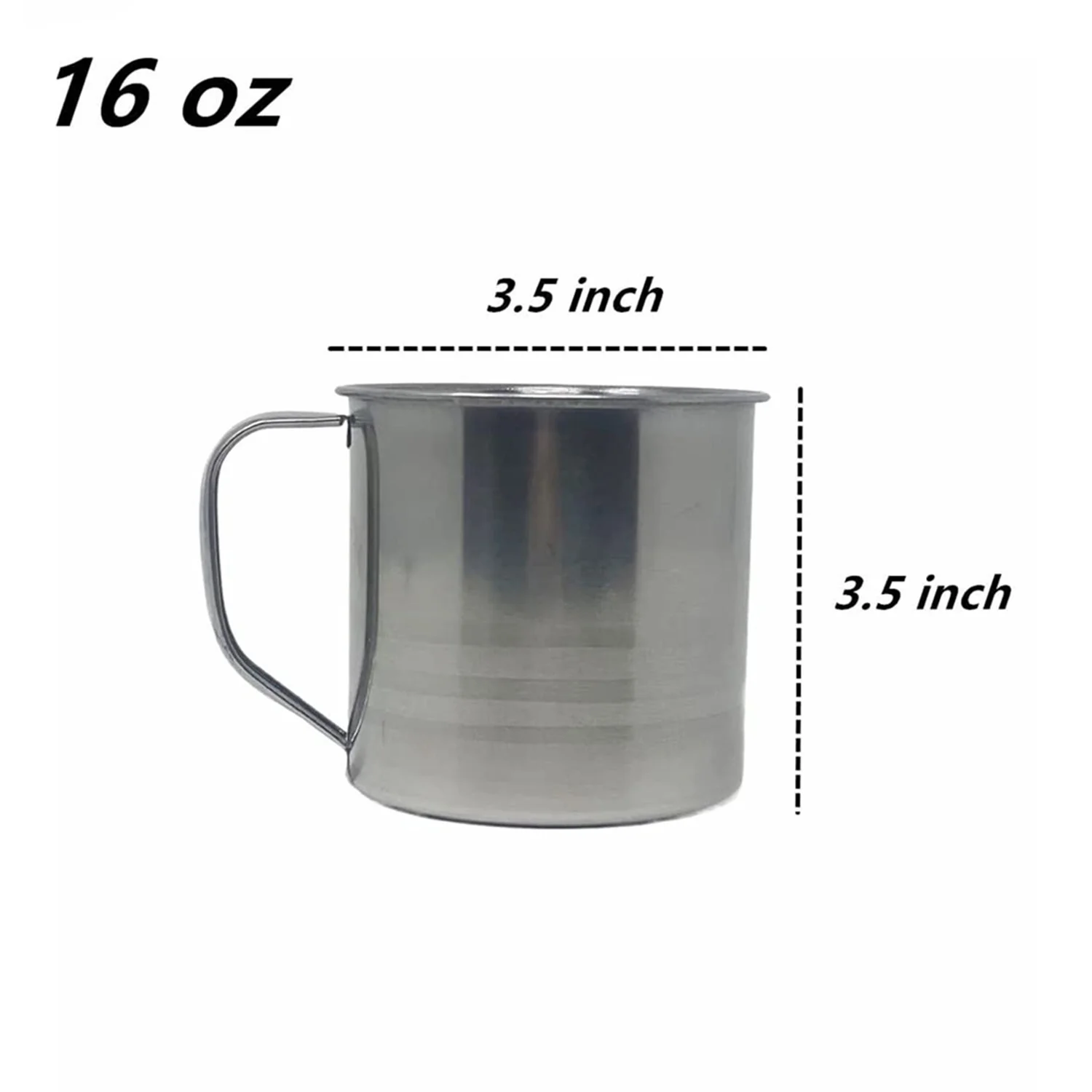 Wholesale Lot of 96 Pcs Stainless Steel Coffee Soup Mug, Tumbler for Camping, Mug, Cup (16oz)