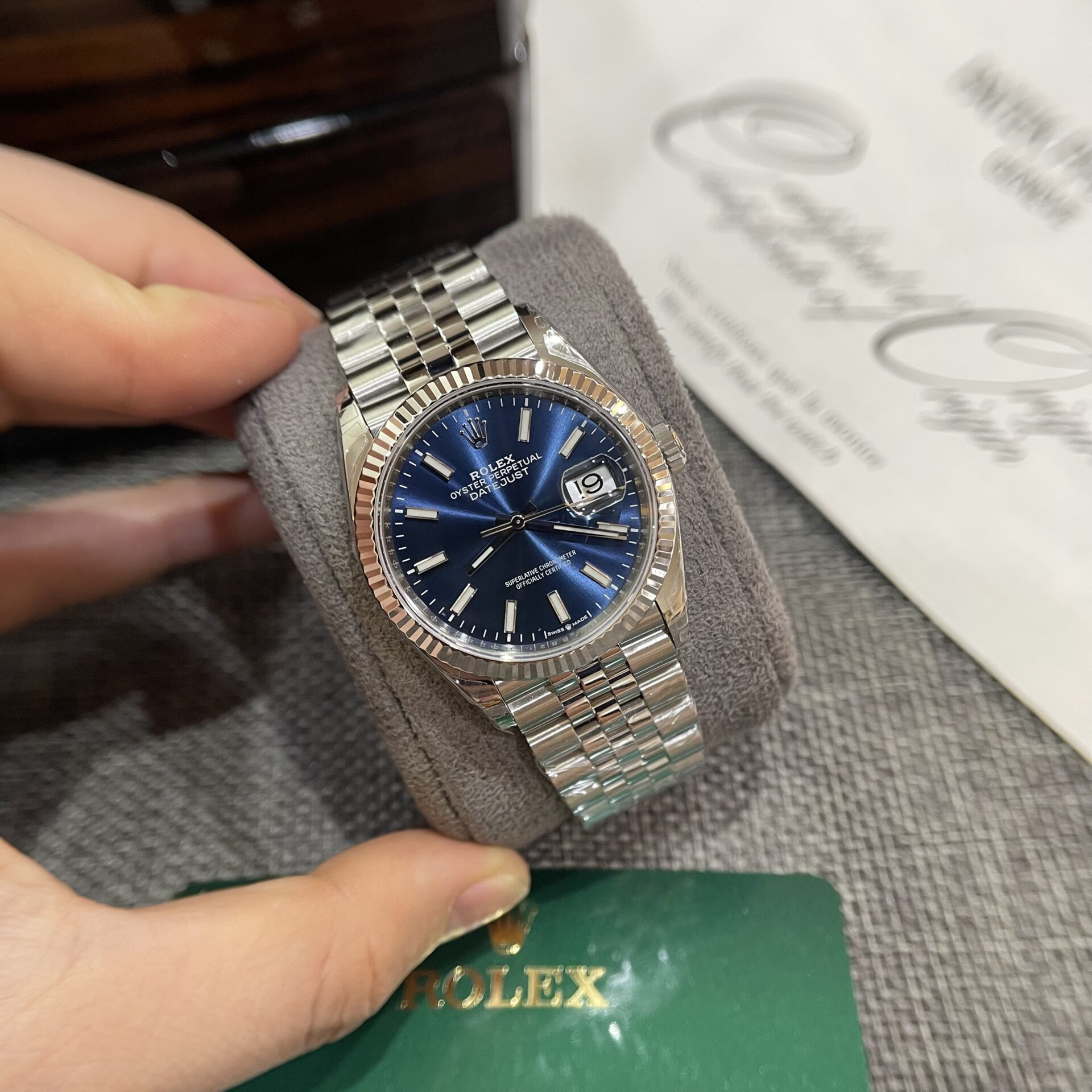 Rolex Replica 1:1 Watch Datejust 126234 Blue Dial Luminous Numbers VS Factory 36mm - Elite Watch Atelier