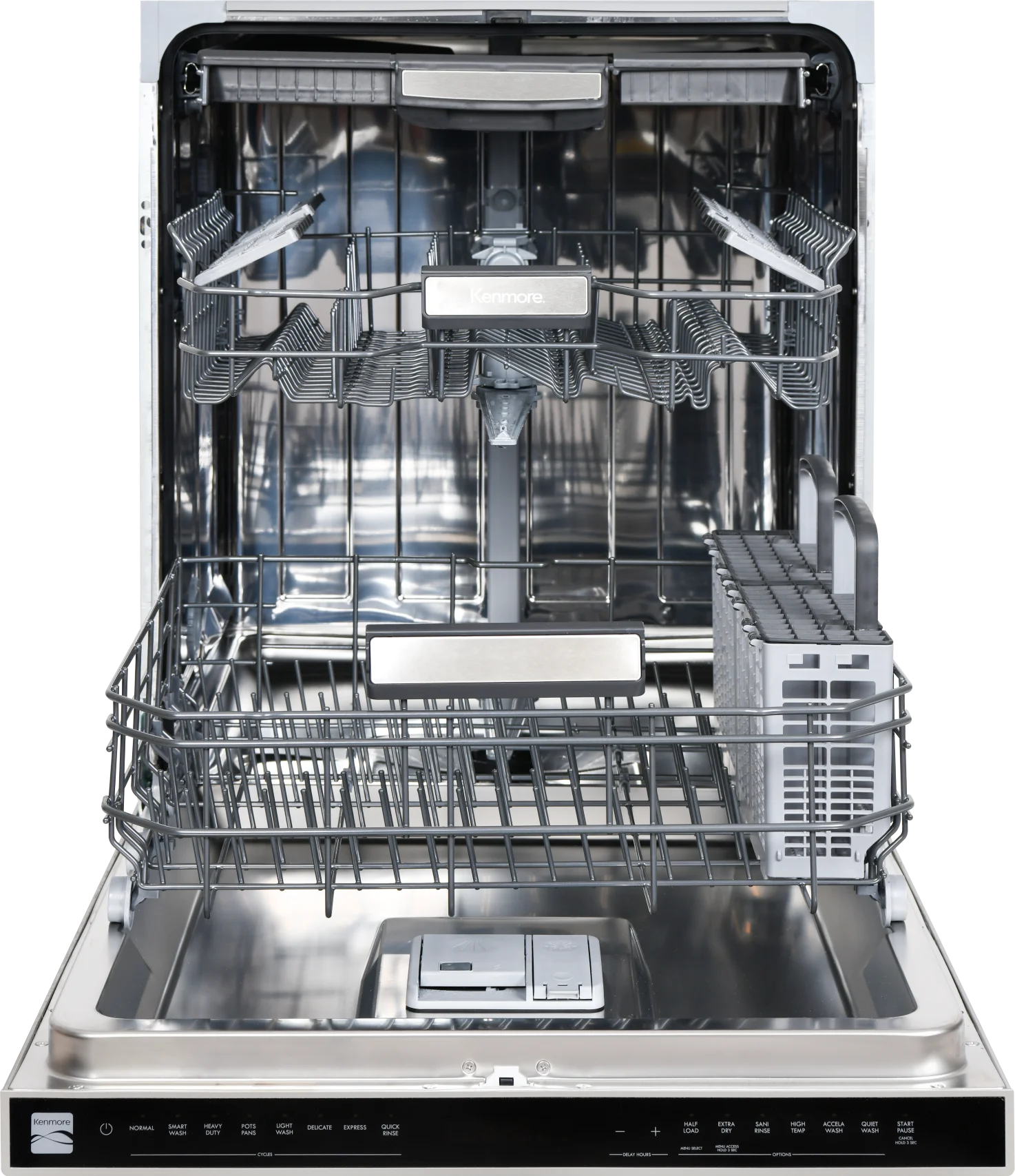 Kenmore 24�?Built-In-Dishwasher w/ 3rd Rack & Turbo Dry with Pocket Handle-SS