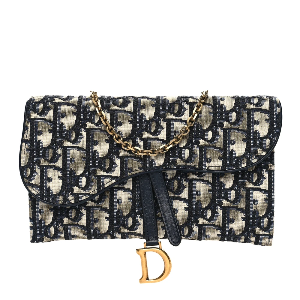 Dior Mirror Quality Replica – Saddle Wallet with Brass Chain