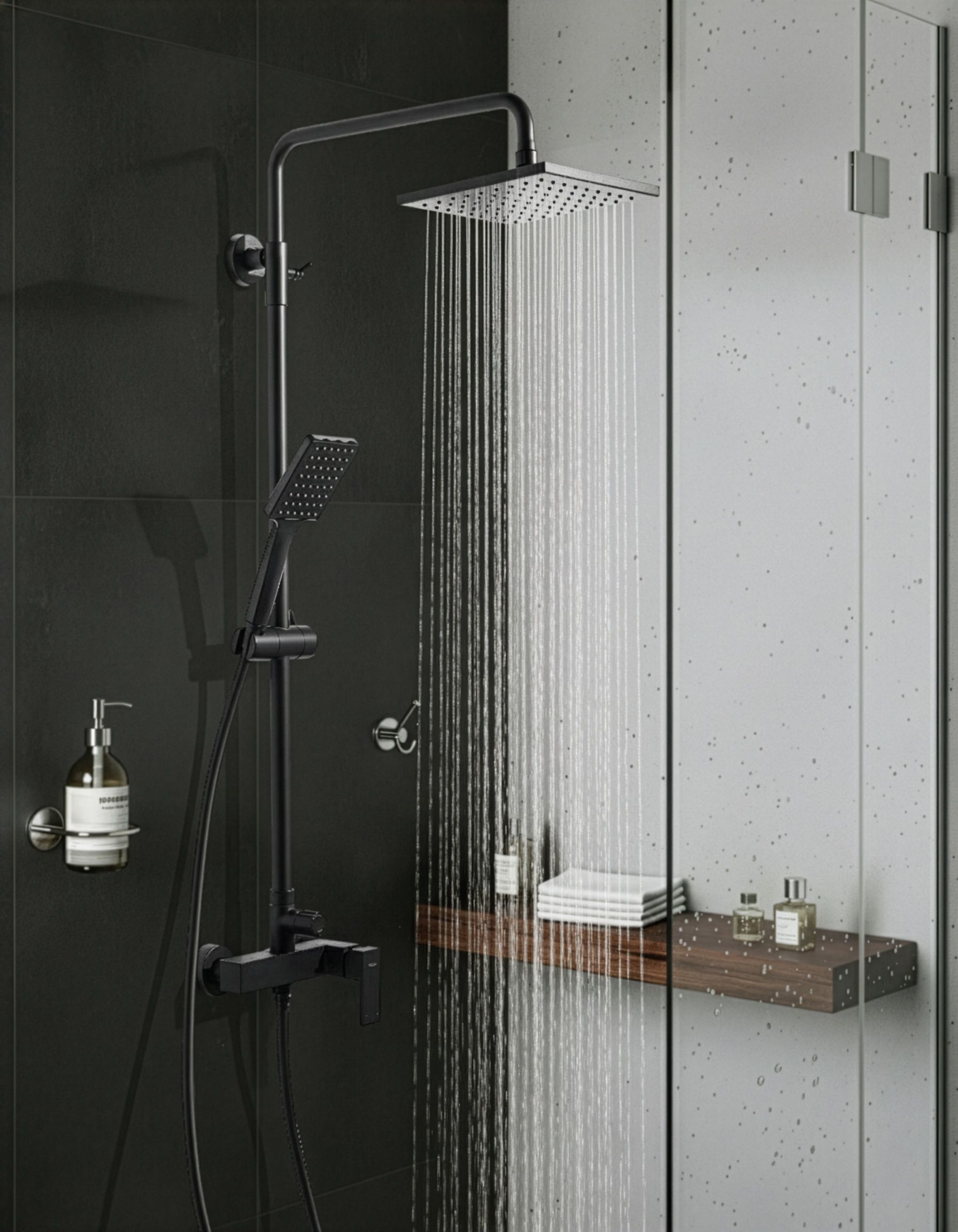 Mixer Shower Set with Rainshower CATAGENA Black