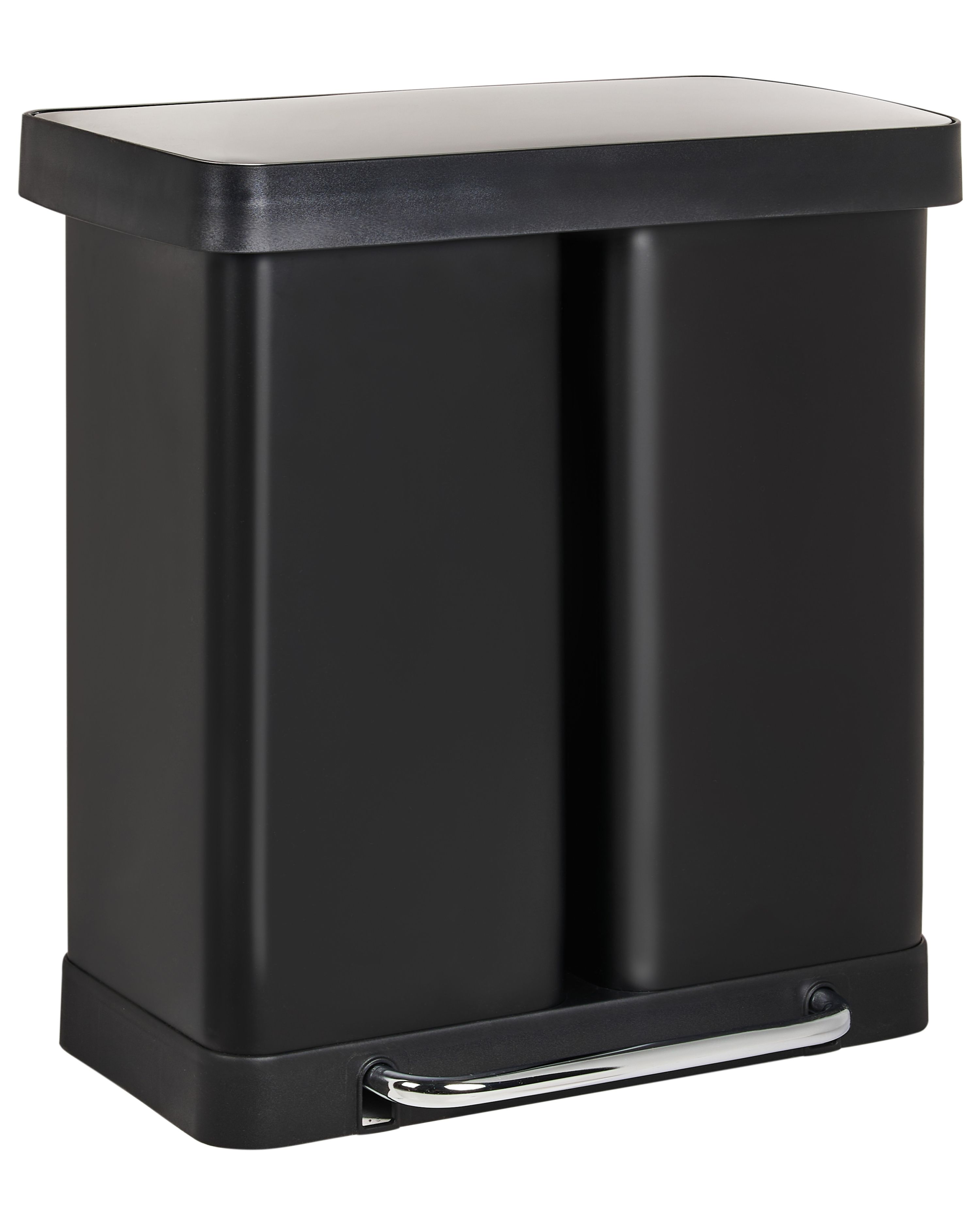 Double Pedal Waste Bin 60 L ECOSORT Metal Black