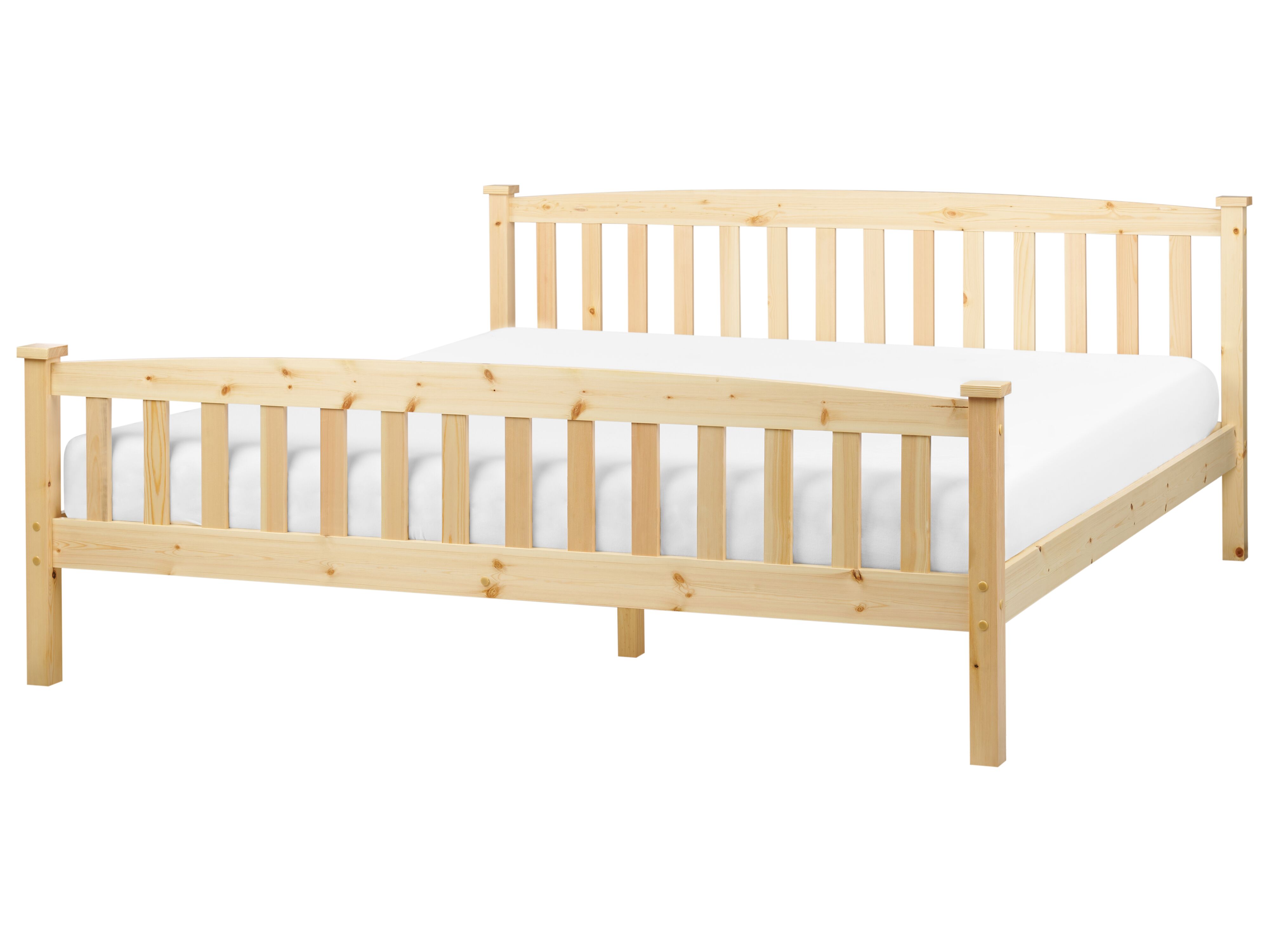 Bed Pine Wood GIVERNY 180 x 200 cm (EU Super King) Light Brown