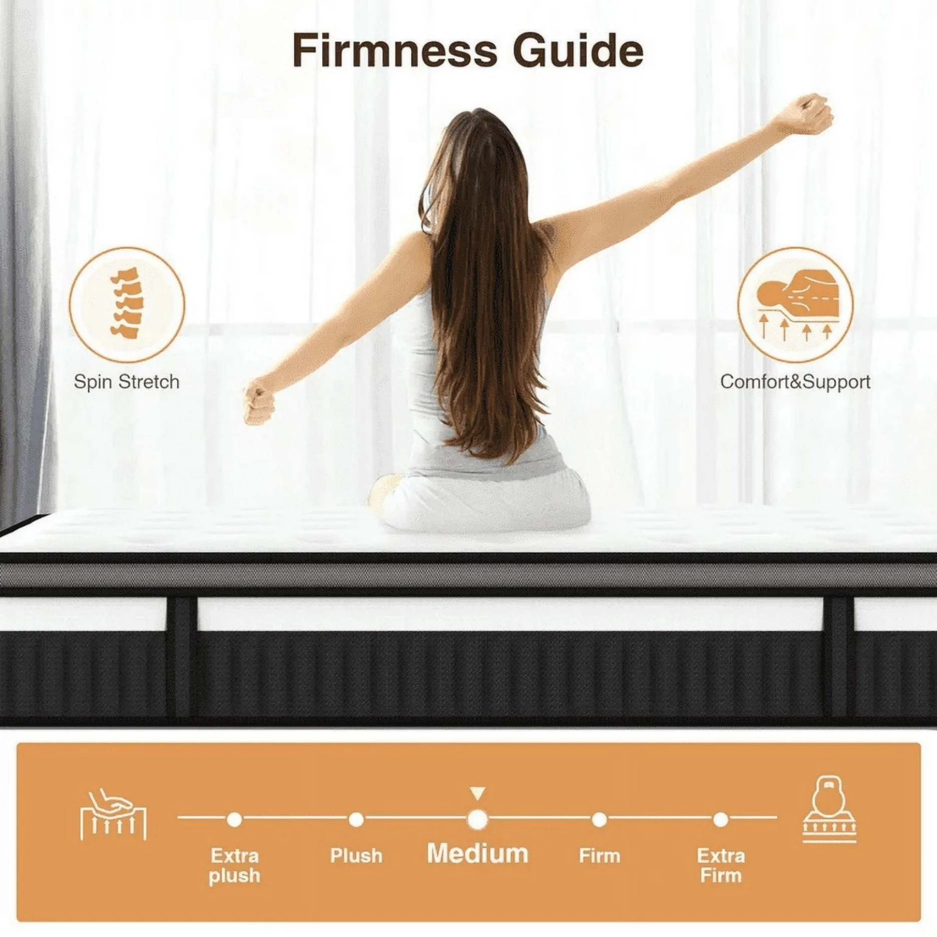 Queen Size Mattress in a Box, 14 Inch Gel Memory Foam Mattress for Cool Night & Pressure Relief, Medium Plush Feel with Motion Isolating, Breathable Fabric - Image 7