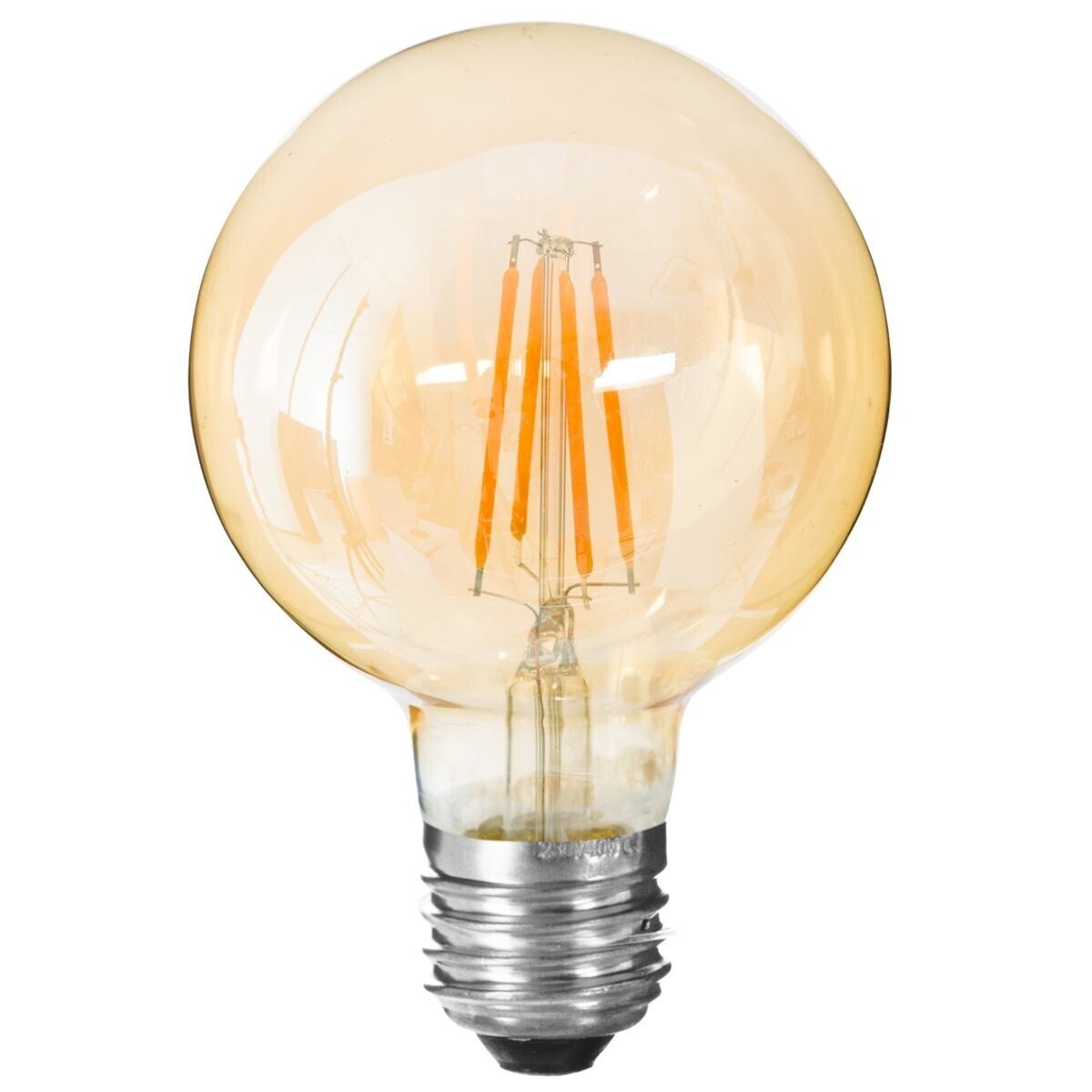 LED bulb "Globe" Amber right, D.9.5 cm, E27