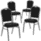 Flash Furniture 4 Pack HERCULES Series Crown Back Stacking Banquet Chair in Black Patterned Fabric - Gold Vein Frame - Image 4
