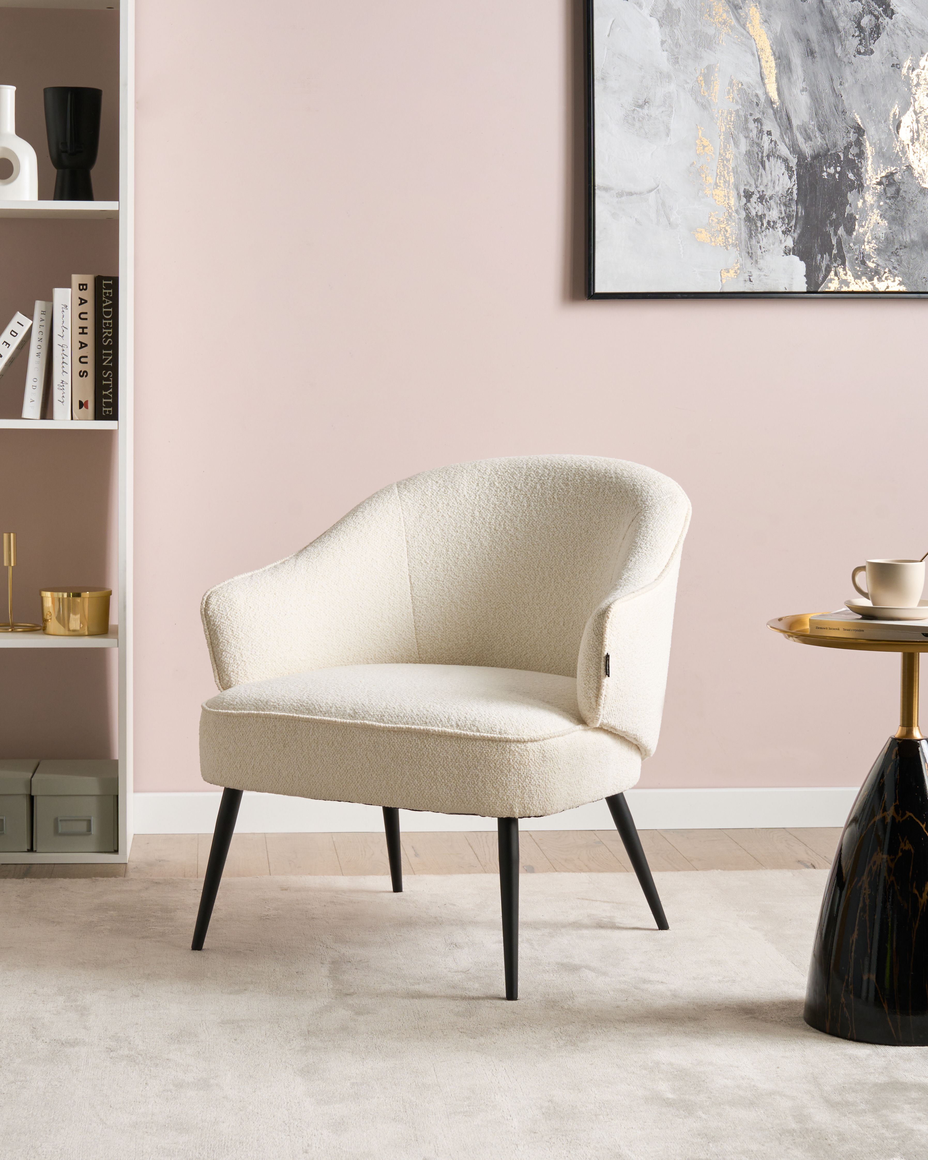 Armchair KAYLA Boucle Off-White