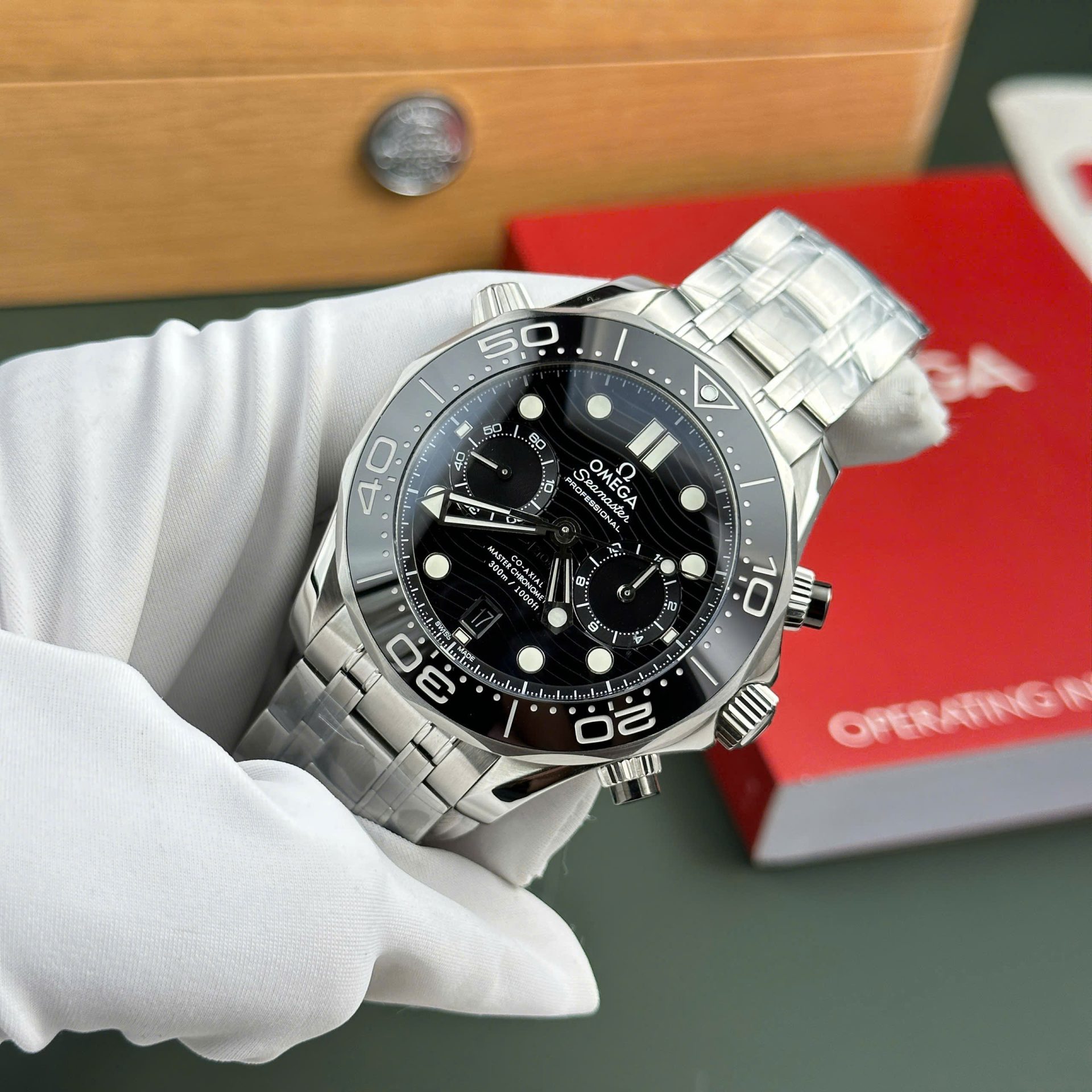 Omega Seamaster Diver 300M Chronograph Replica 11 Watch Black Dial N1 Factory 44mm - Elite Watch Atelier