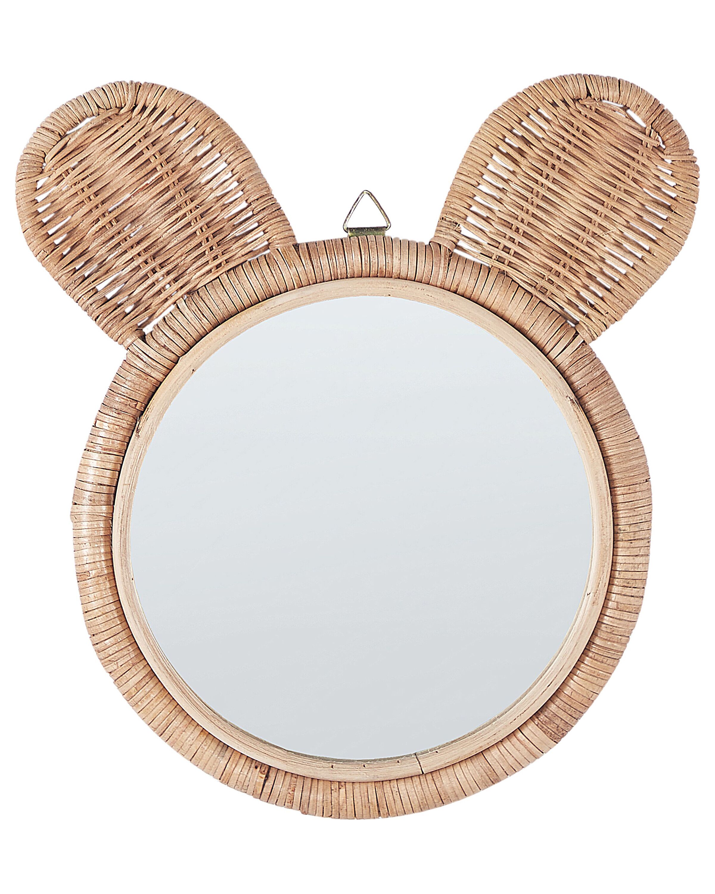 Wall Mirror ASHANTI 30 cm 33 cm Rattan Natural