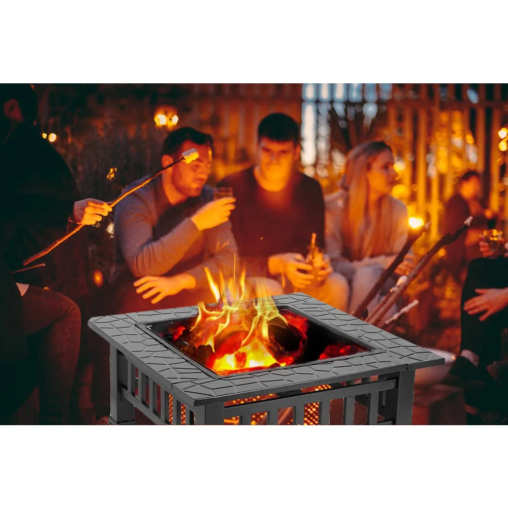 Outdoor Wood Burning Fire Pit, 24" Hexagon Metal Fire Pit for Patio with Poker, Spark Screen, Hex Shaped Fire Pit BBQ Grill, Garden Firepit Stove for Camping Picnic Bonfire Backyard, JA2419 - Image 13