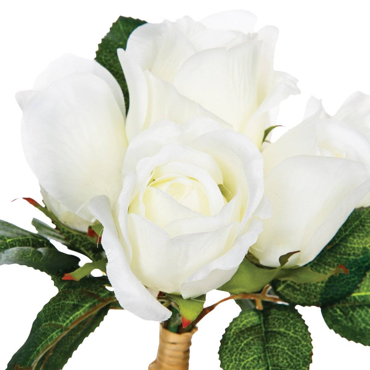 Bouquet 7 artificial roses White, H.30 cm
