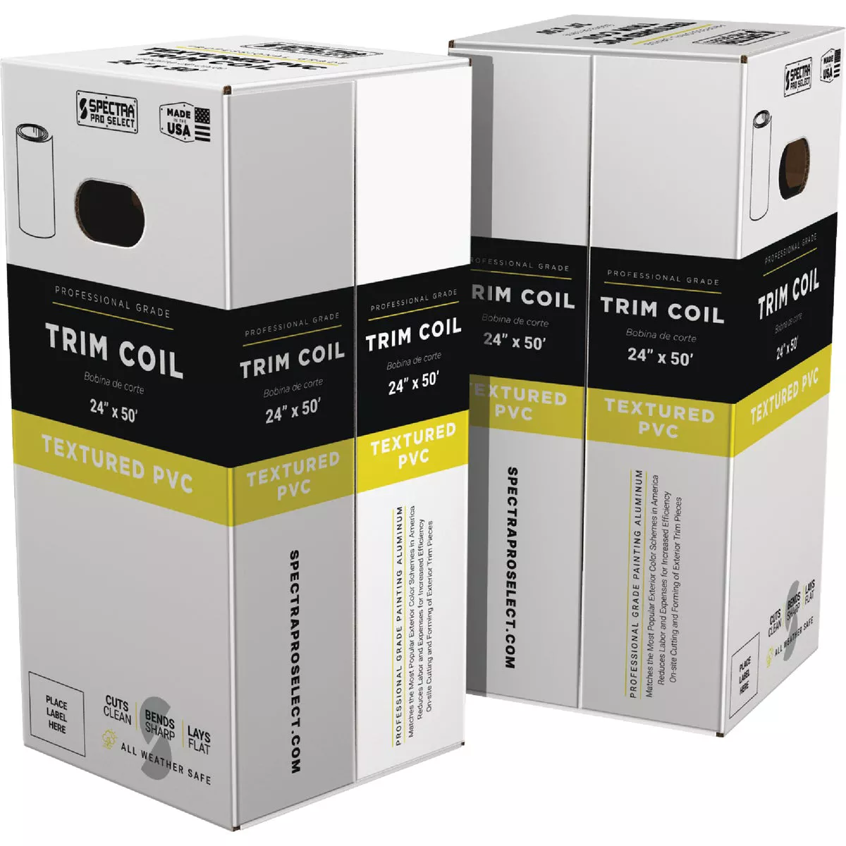 Spectra Metals 24 In. x 50 Ft. White Painted PVC Coated Aluminum Trim Coil