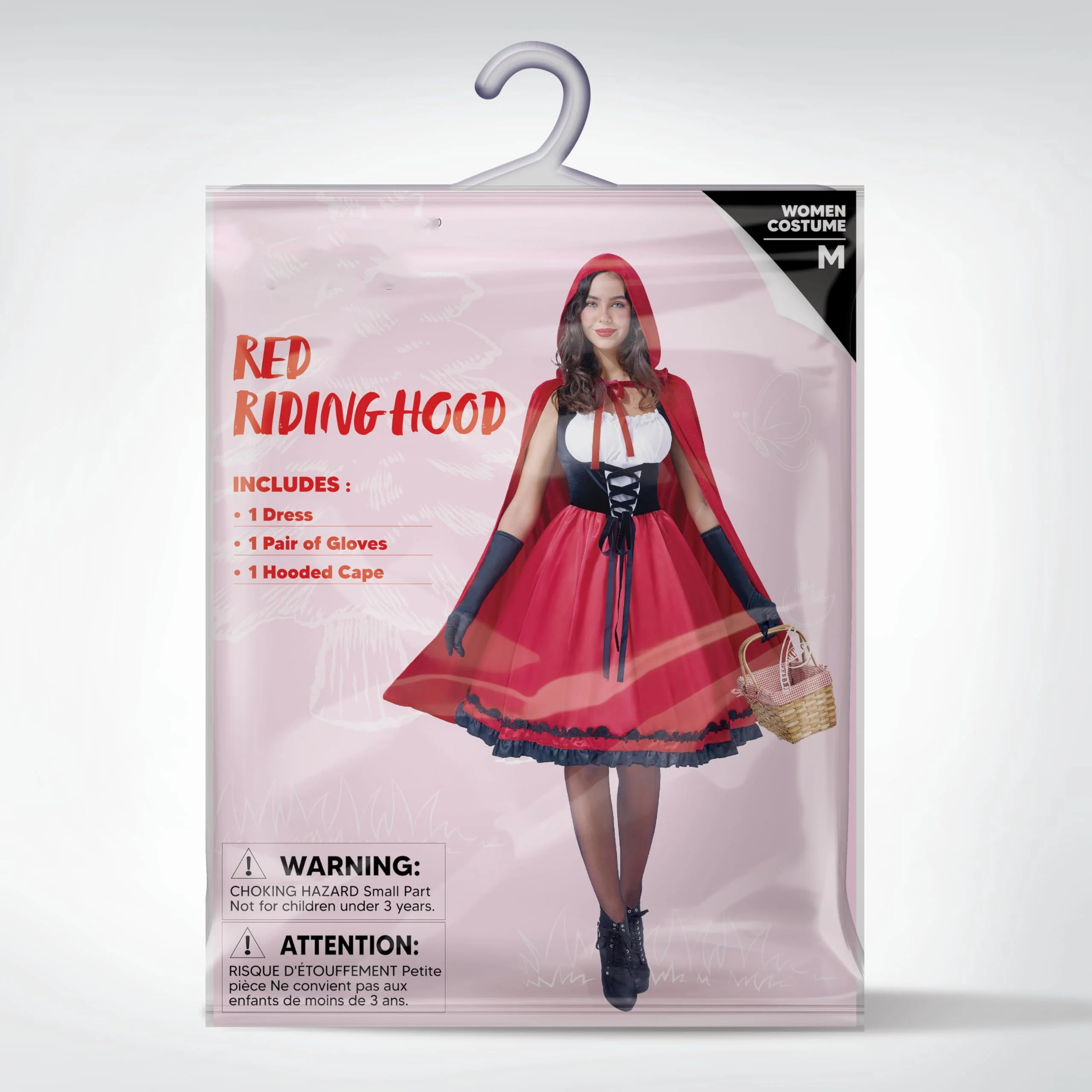 Joyfy Women Little Red Riding Hooded Costume with Dress, Cape and Gloves, Adult Women Halloween Costume for Halloween Party Cosplay - Image 3 Joyfy Women Little Red Riding Hooded Costume with Dress, Cape and Gloves, Adult Women Halloween Costume for Halloween Party Cosplay - Image 3