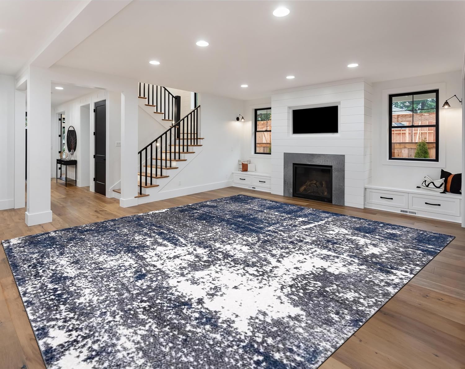 Keen Home Design Area Rugs - 9x12 Non-Shedding, Abstract Rugs for Kitchen, Living Room, Bedroom, Dining Room, Entryway - Size: 9'2