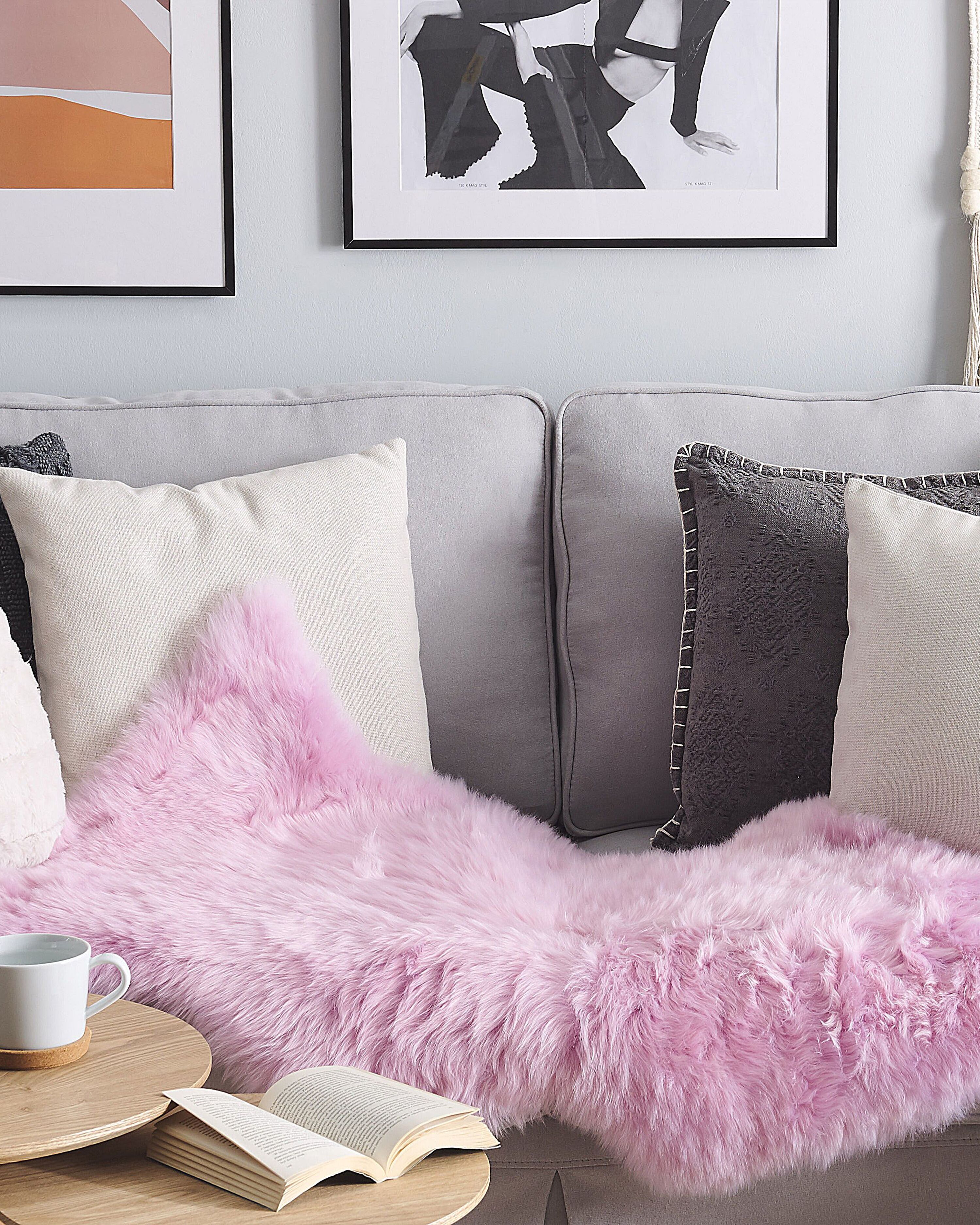 Sheepskin Rug ULURU Pink 65 x 110 cm