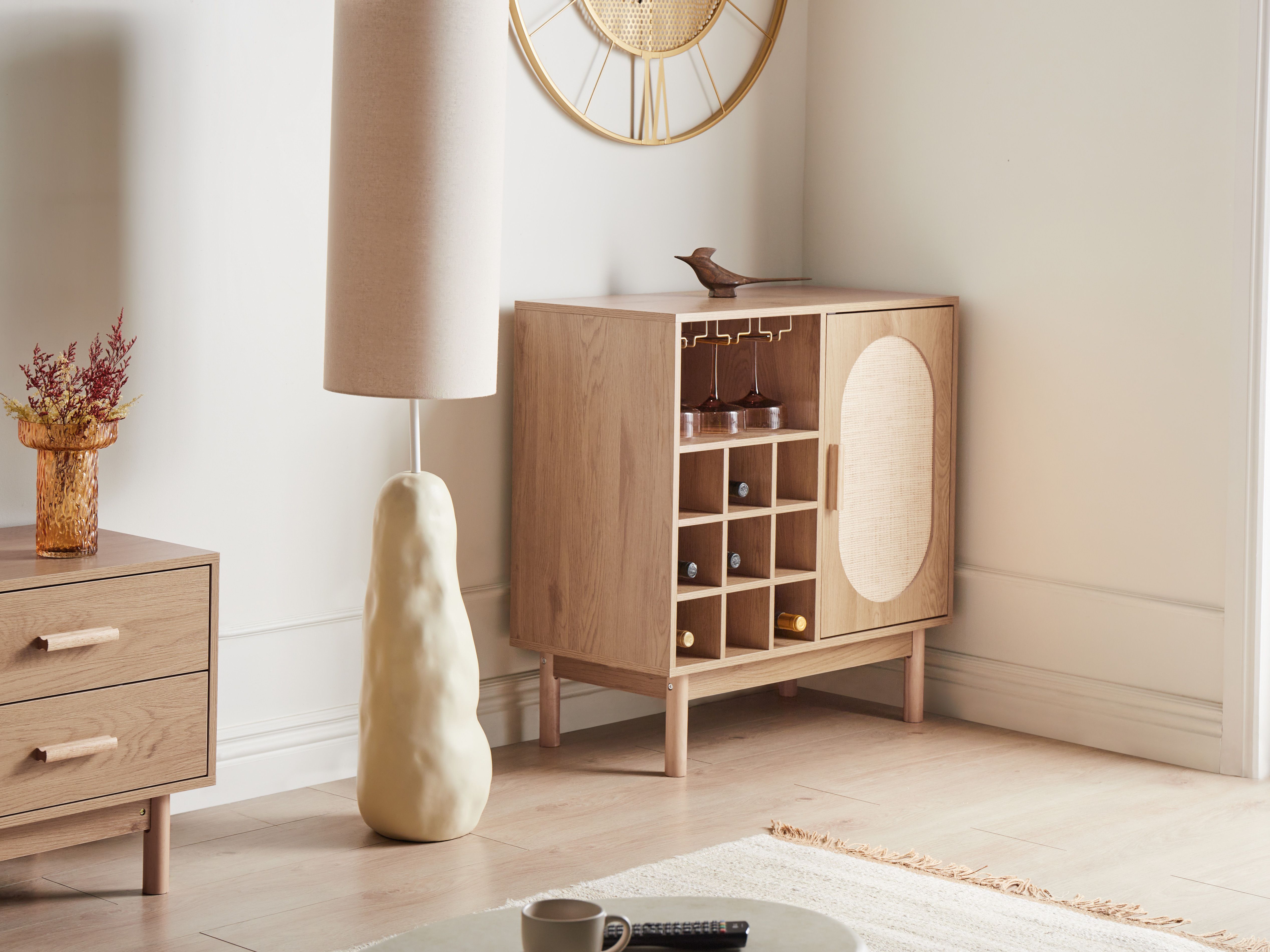 Wine Cabinet COSTELLO Light Brown