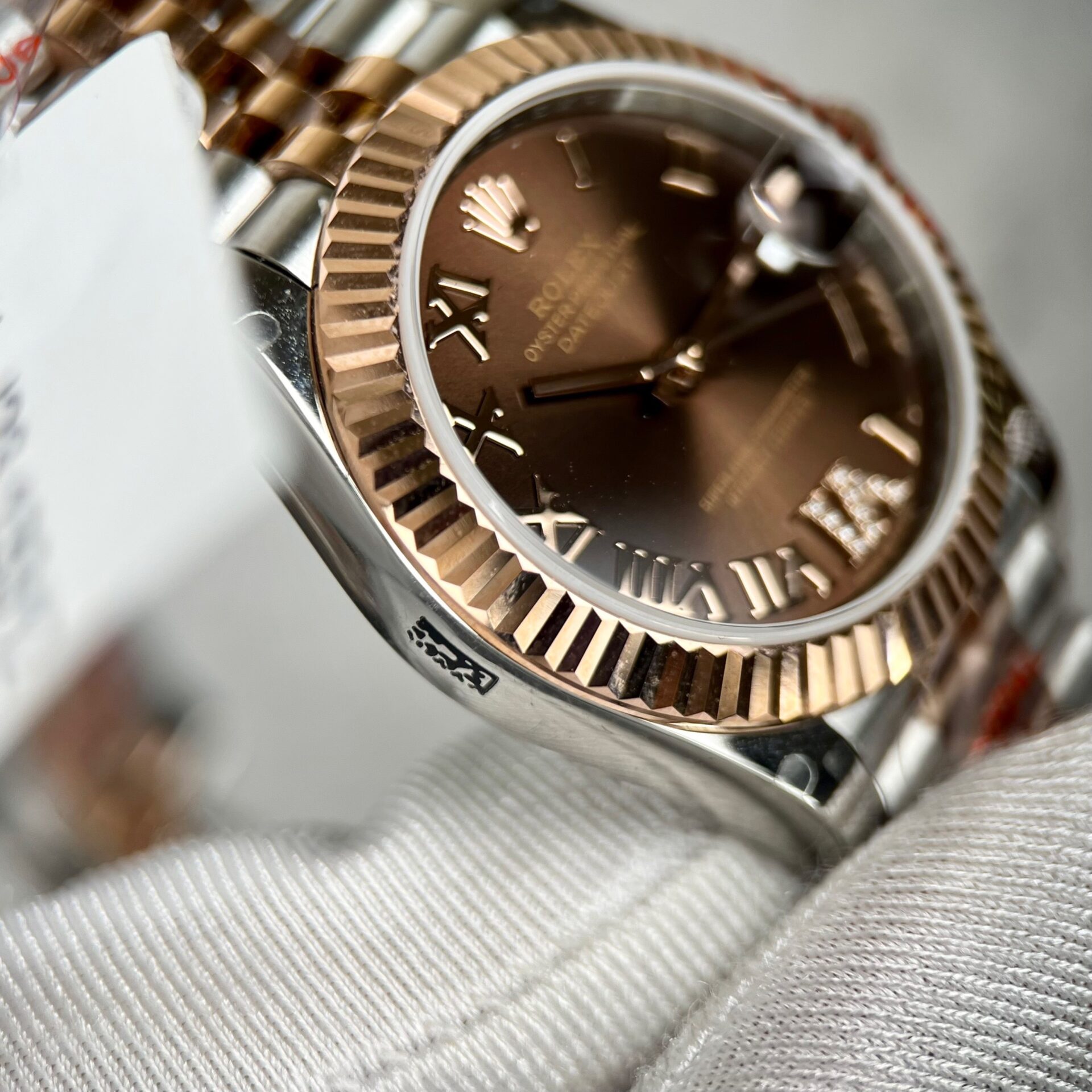 Rolex DateJust Replica Watch Gold Wrapped Chocolate Dial GM 31mm - Top club