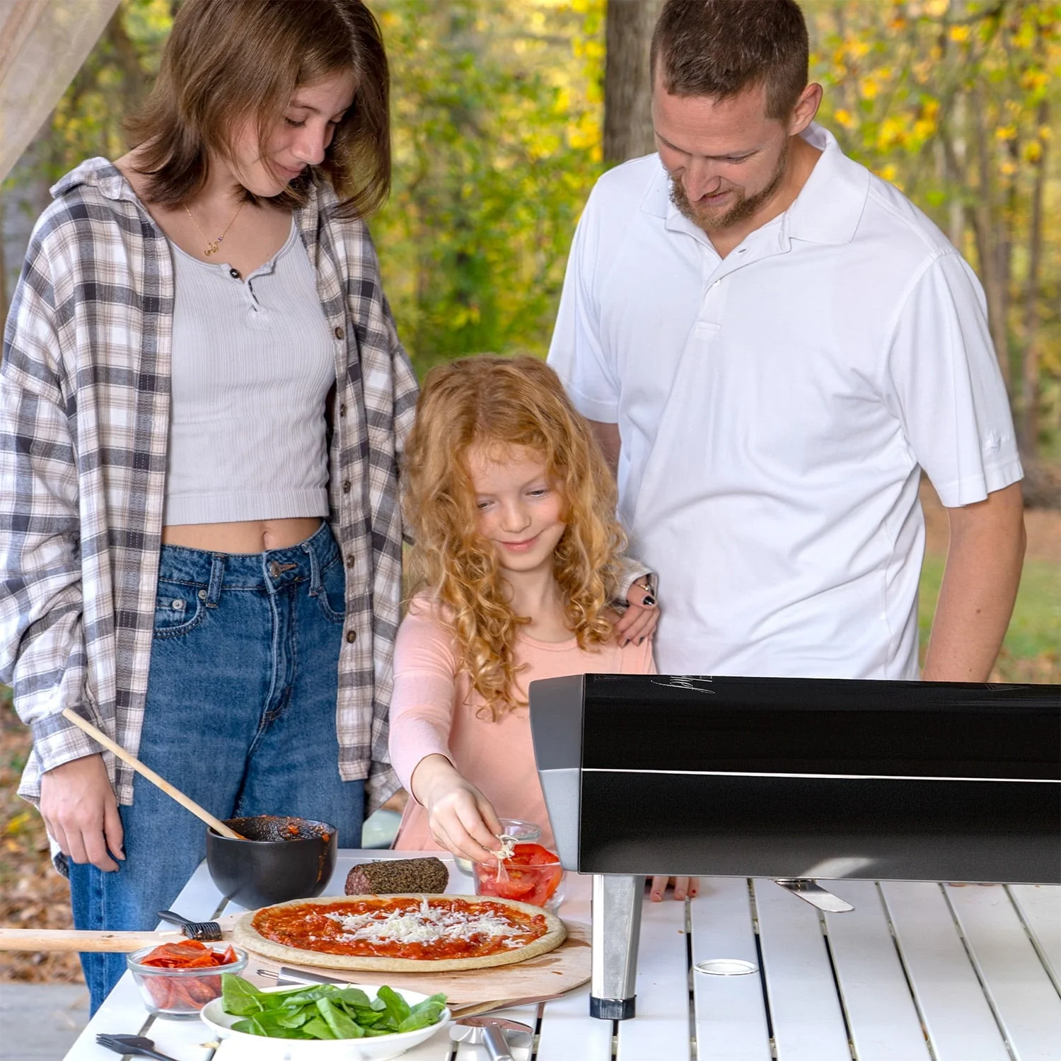 Deco Chef Outdoor Gas Pizza Oven, Portable Collapsable Design, Hassle-Free Self-Rotating Baking Stone, Black - Image 4