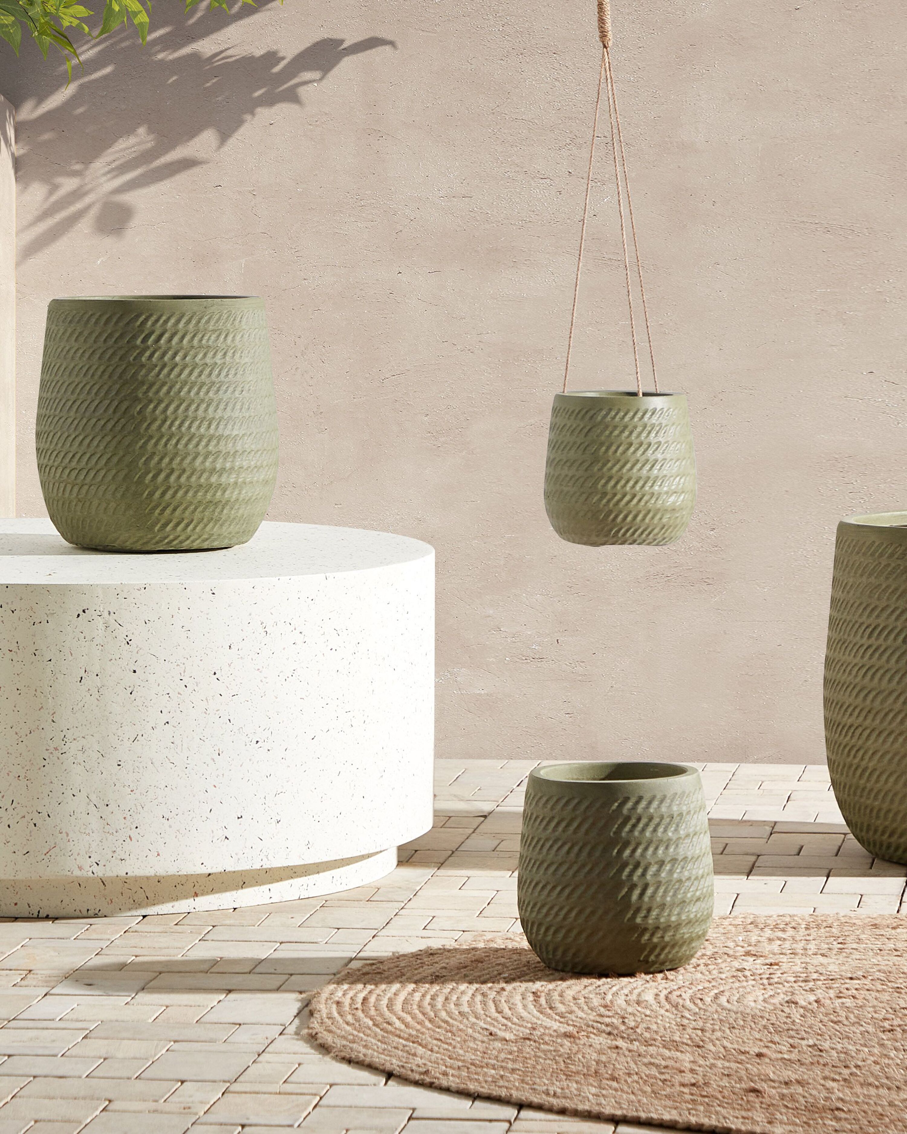 Plant Pot LIVADIA 19 cm Olive Green