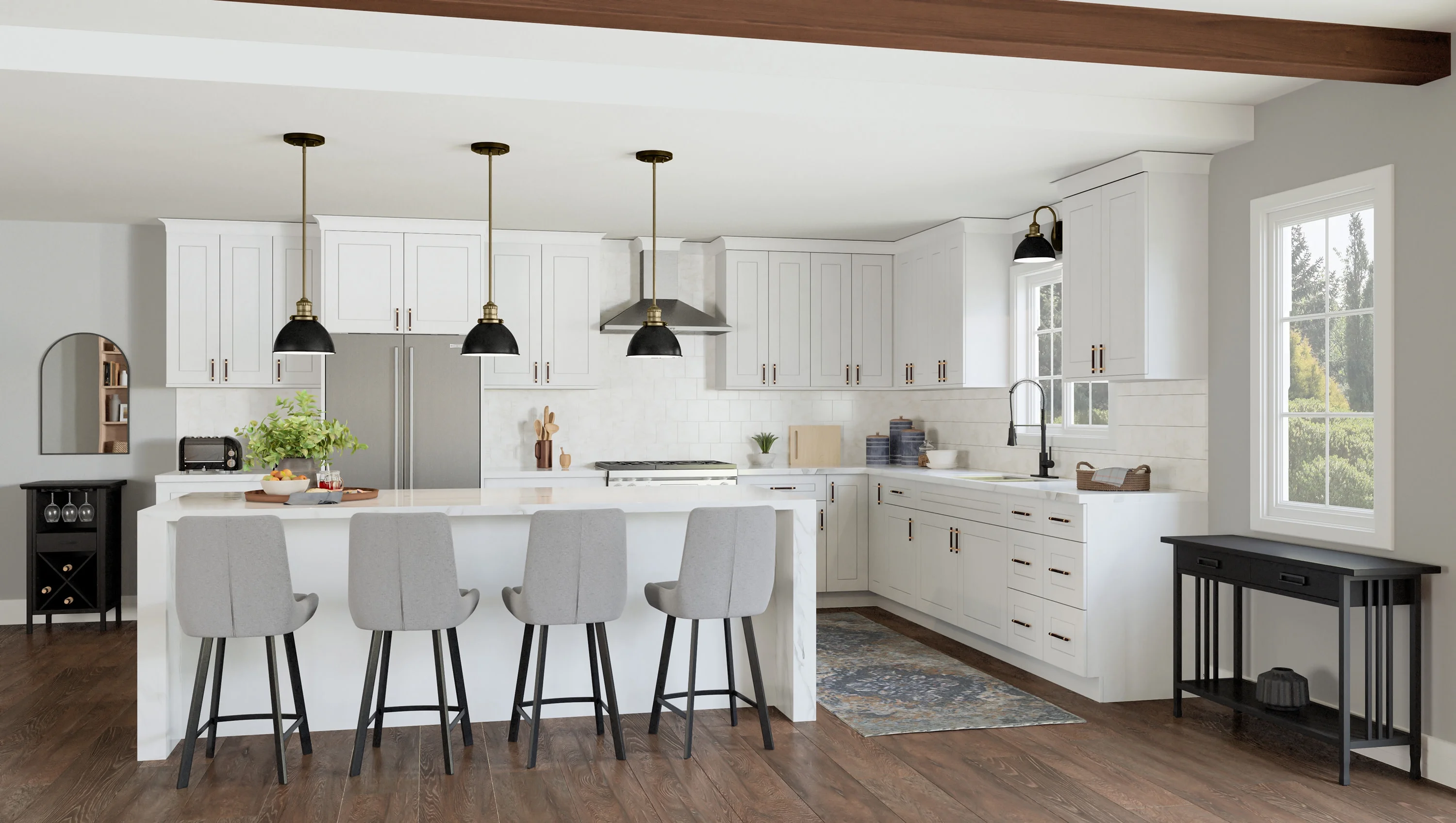 Design House 543272 Brookings (Ready-to-Assemble) Shaker Style Bridge Wall Kitchen Cabinet 33x12x12, White