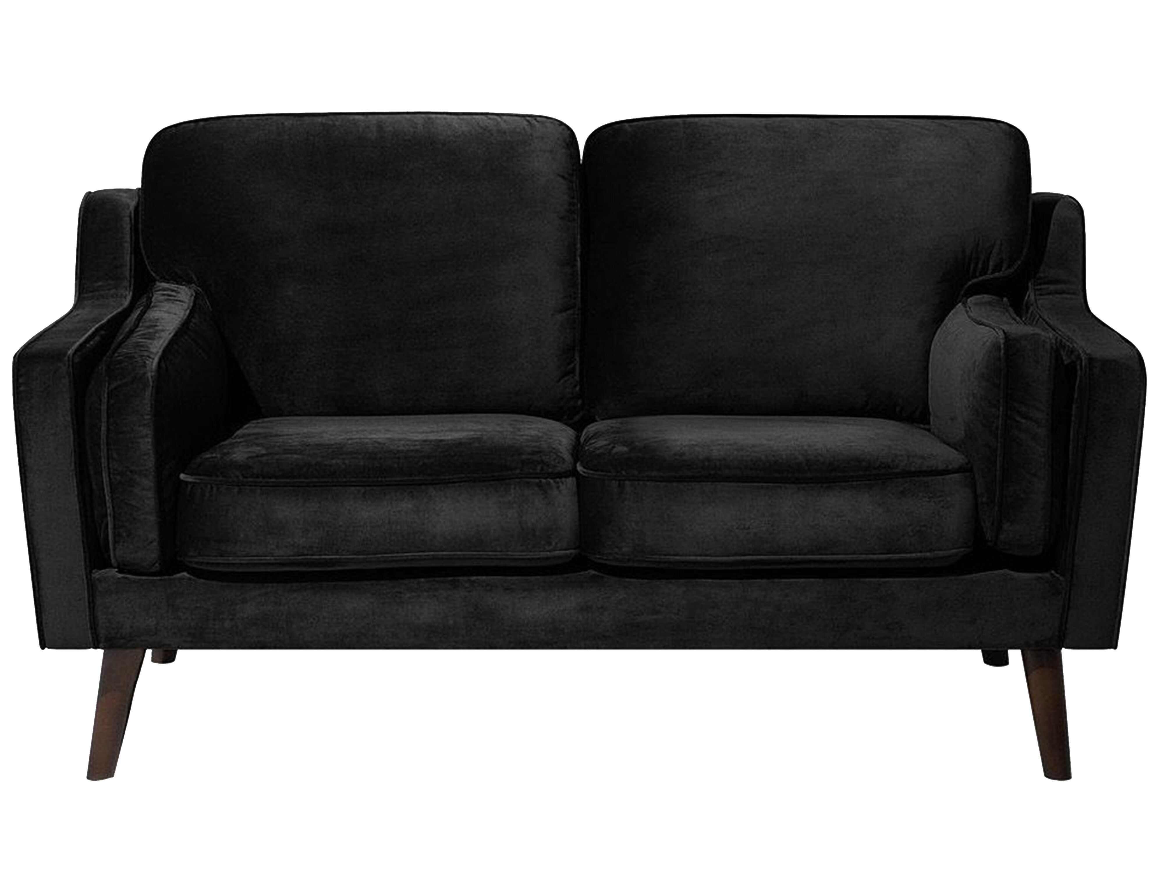 Sofa 2 Seater LOKKA Velvet Black