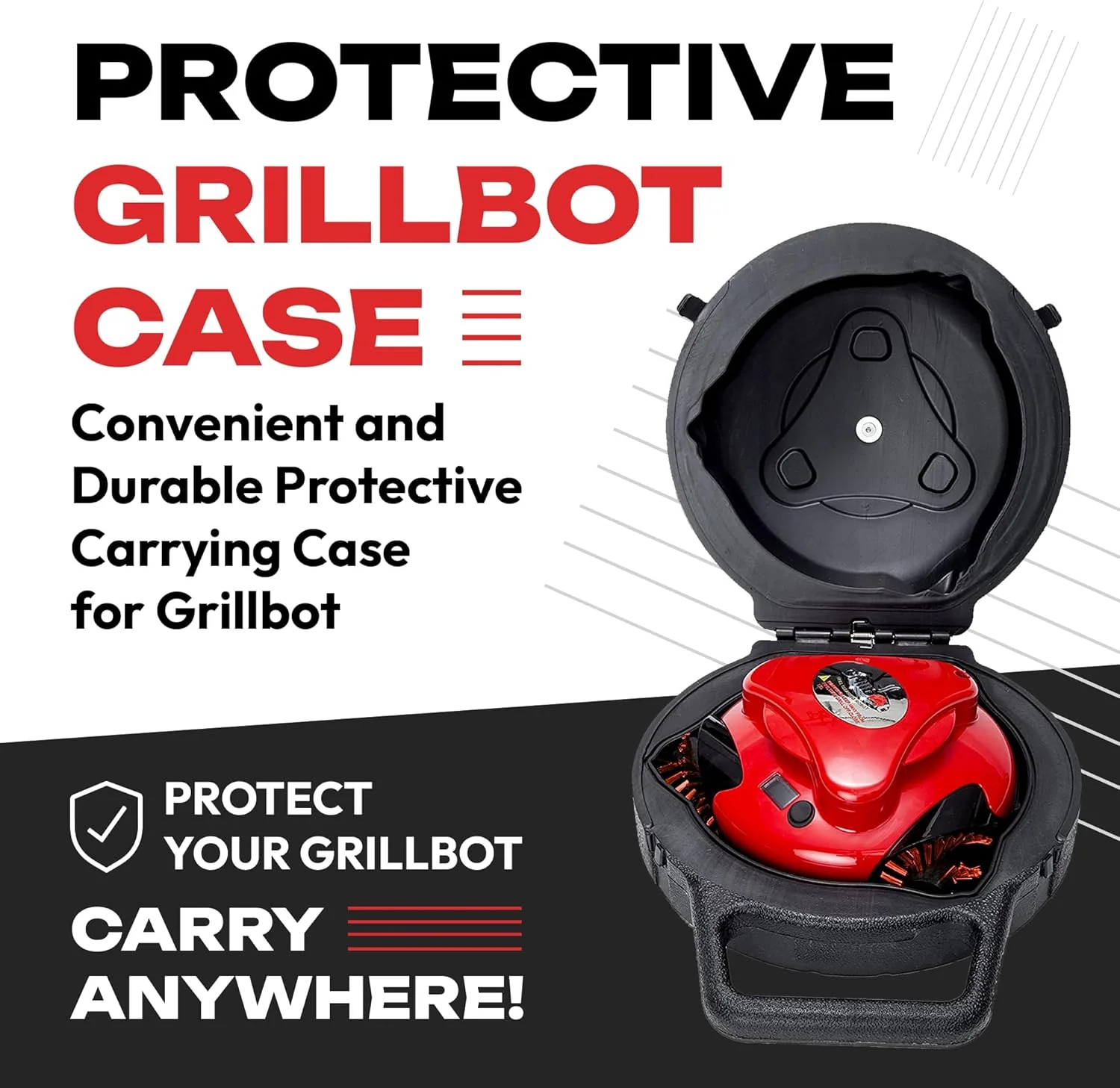 Grillbot Automatic Grill Cleaning Robot With Nylon Brushes, Black, Carry Case - Image 8 Grillbot Automatic Grill Cleaning Robot With Nylon Brushes, Black, Carry Case - Image 8