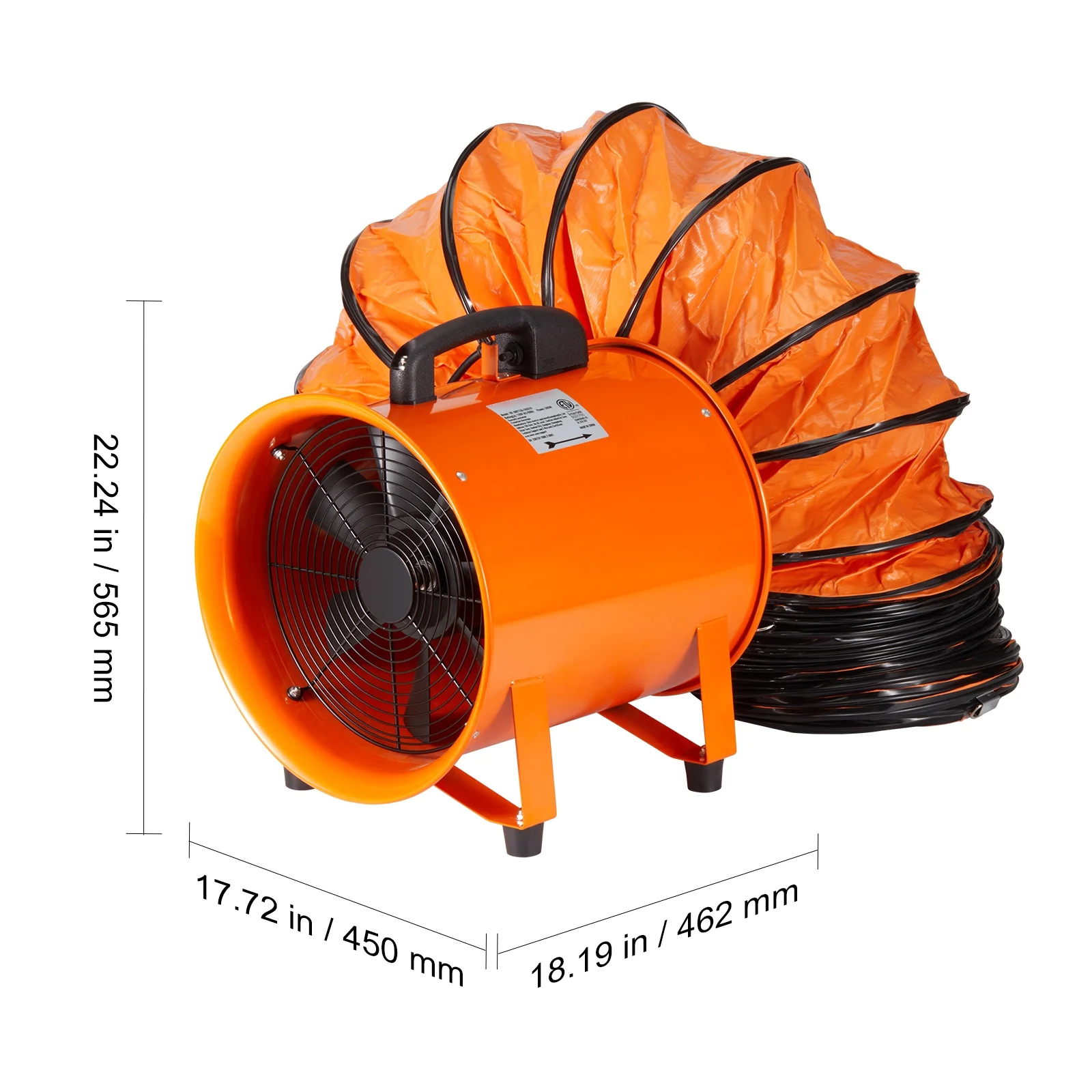 KFFKFF 16" Extractor Fan Blower Portable 33ft Duct Hose Ventilator Industrial - Image 3