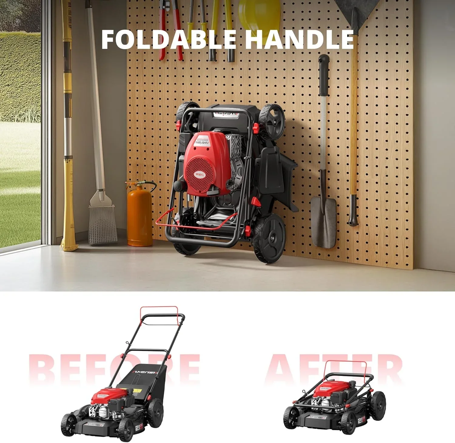 AMERISUN 21 Inch Steel Deck Gas Push Lawn Mower, 144cc 4-Stroke Engine, 3-in-1 - 144cc 3in1 Push - Image 6 AMERISUN 21 Inch Steel Deck Gas Push Lawn Mower, 144cc 4-Stroke Engine, 3-in-1 - 144cc 3in1 Push - Image 6