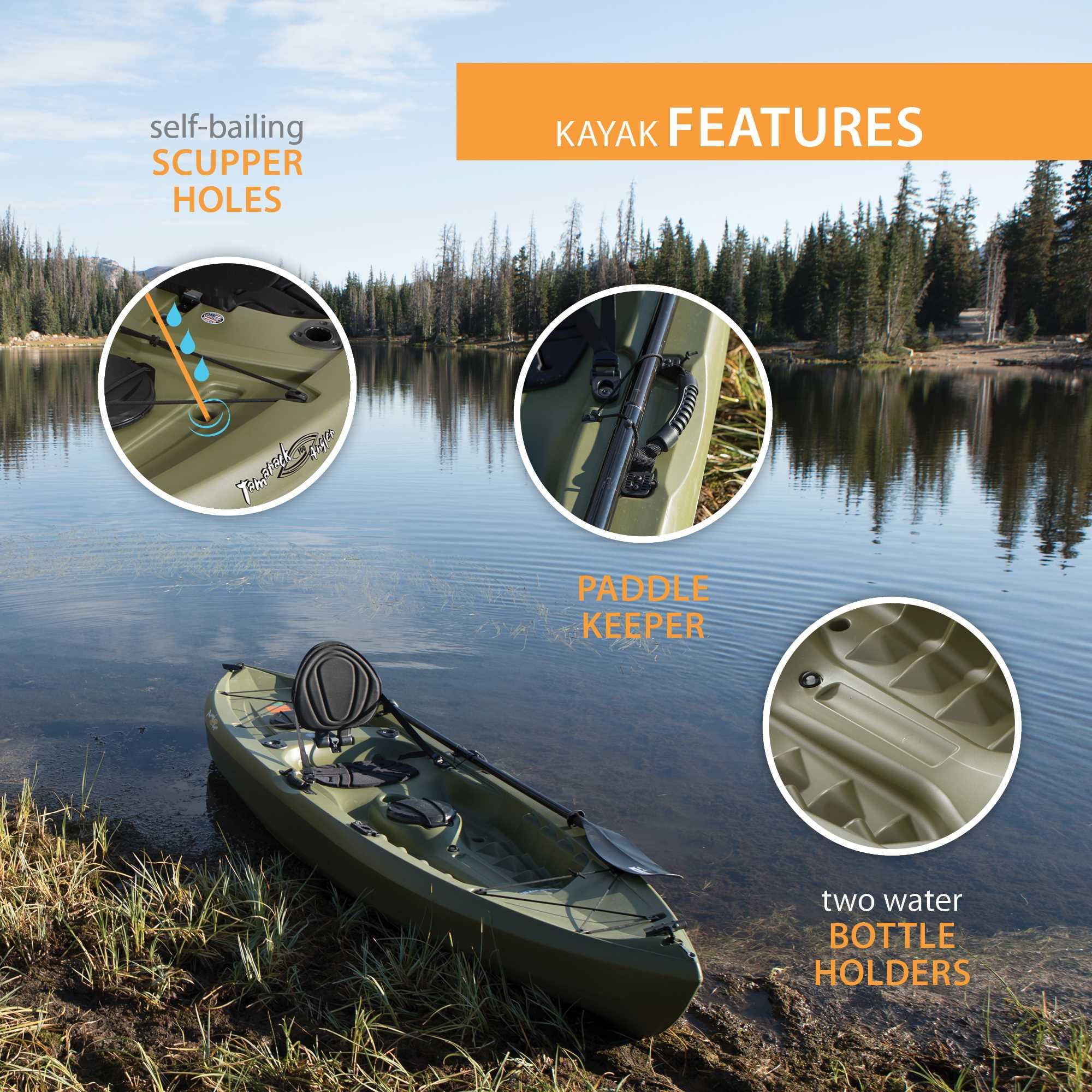 Lifetime Tamarack Angler 100 Fishing Kayak - Olive Green (90539) - Image 5