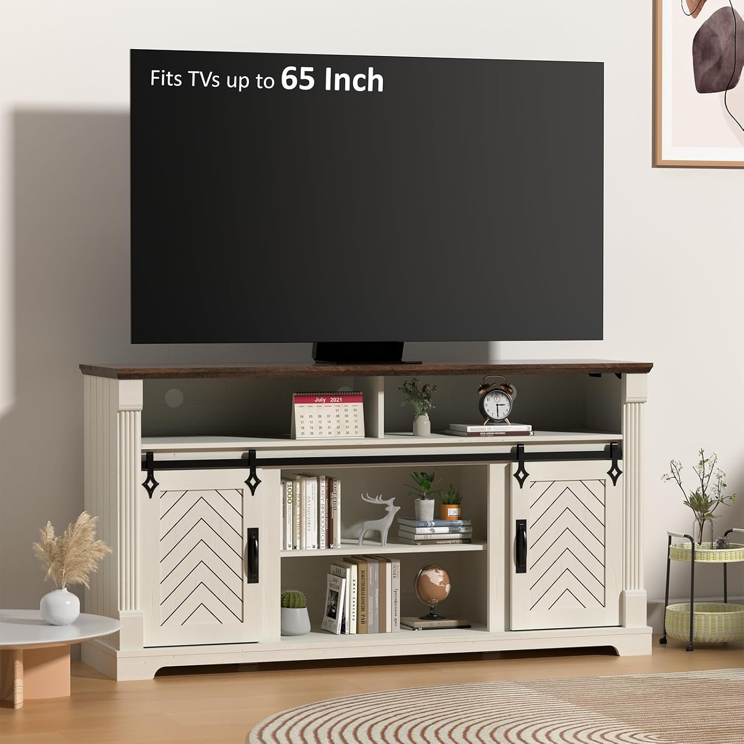 Minifeel Farmhouse TV Stand for 65+ Inch TV, 31