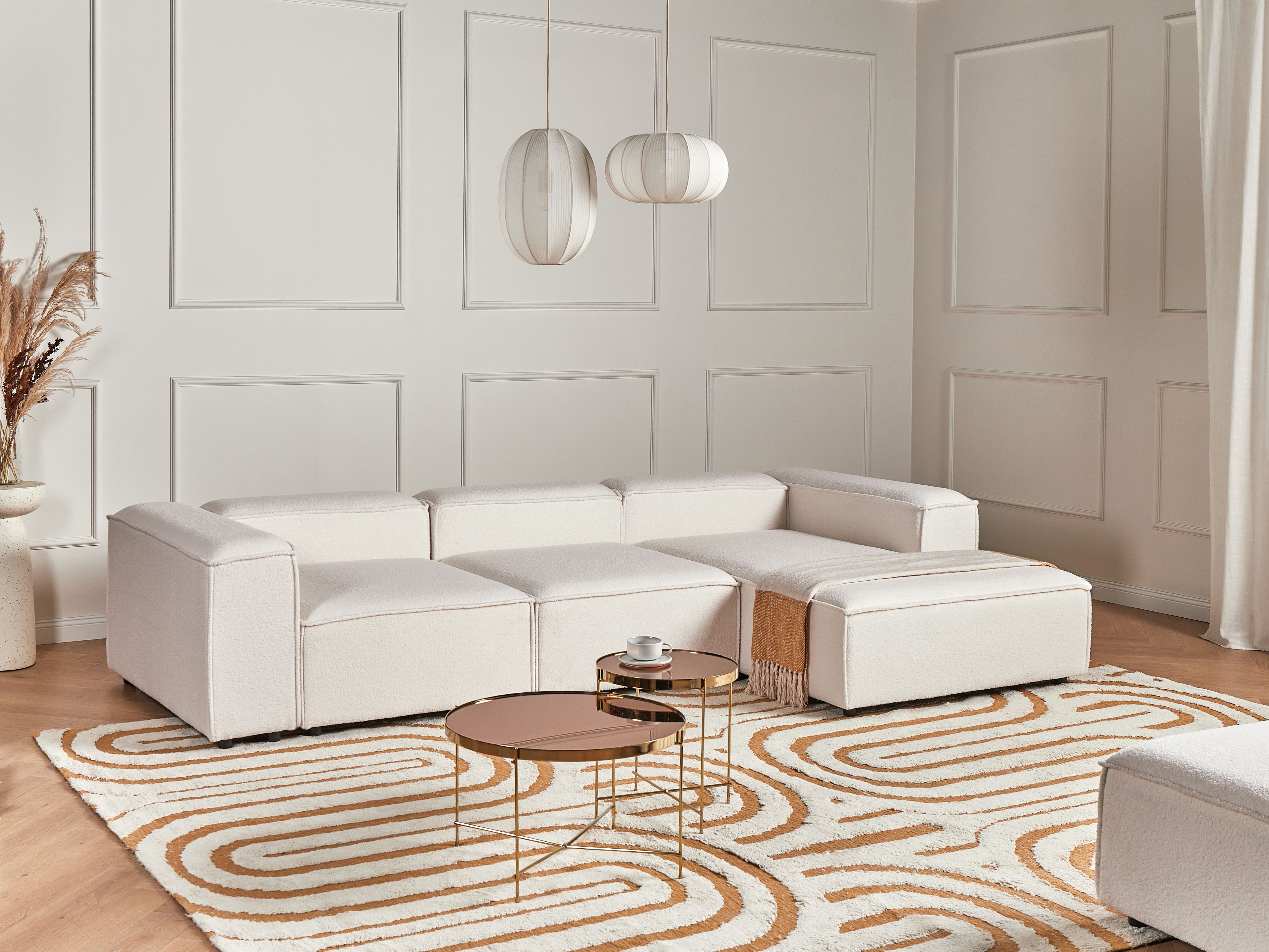Modular Corner Sofa 4 Seater ARDAL Boucle Off-White Left Hand
