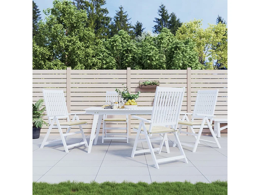Coussins de chaise de jardin lot de 4 crème 40x40x3 cm