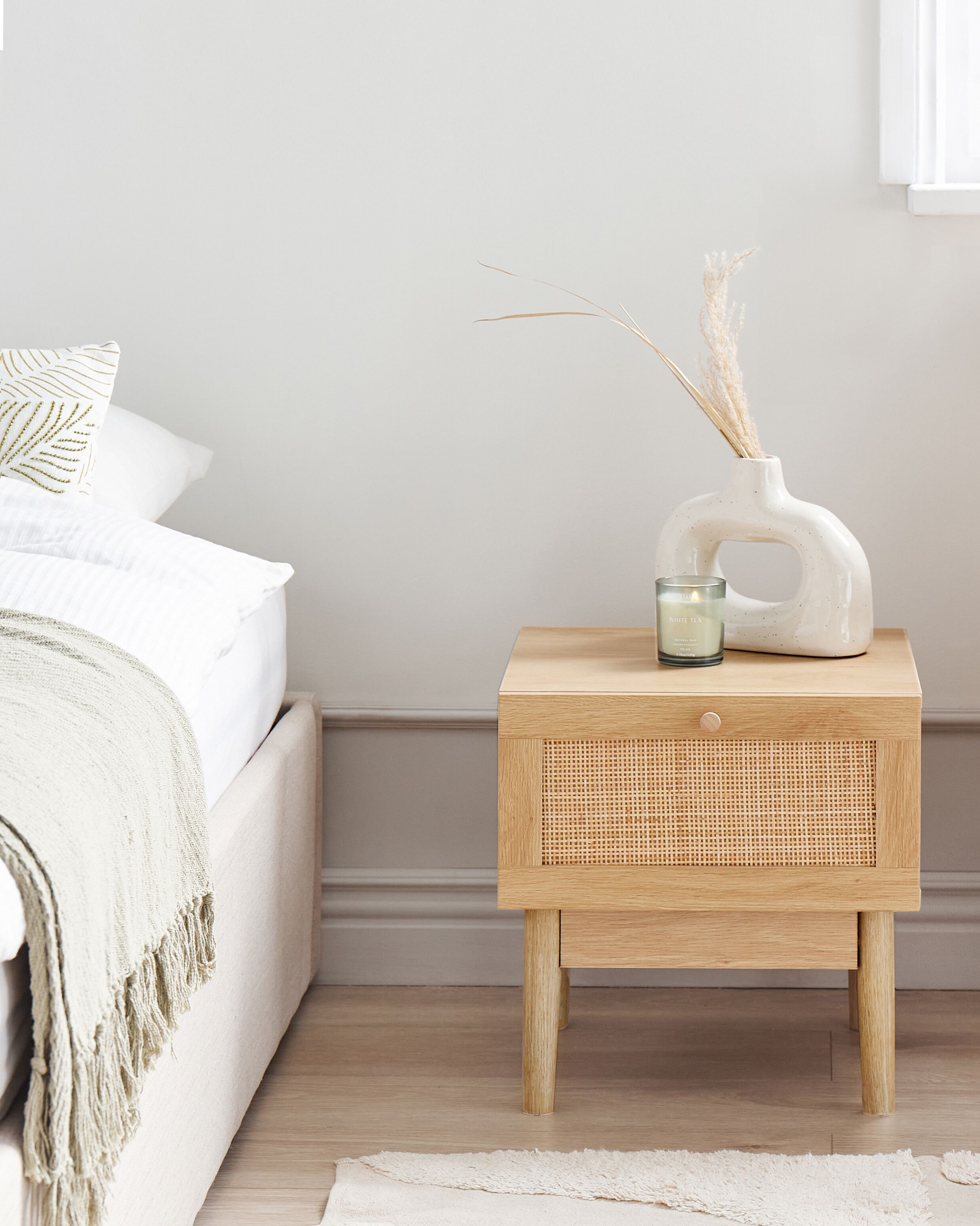1 Drawer Bedside Table NIVO Light Brown