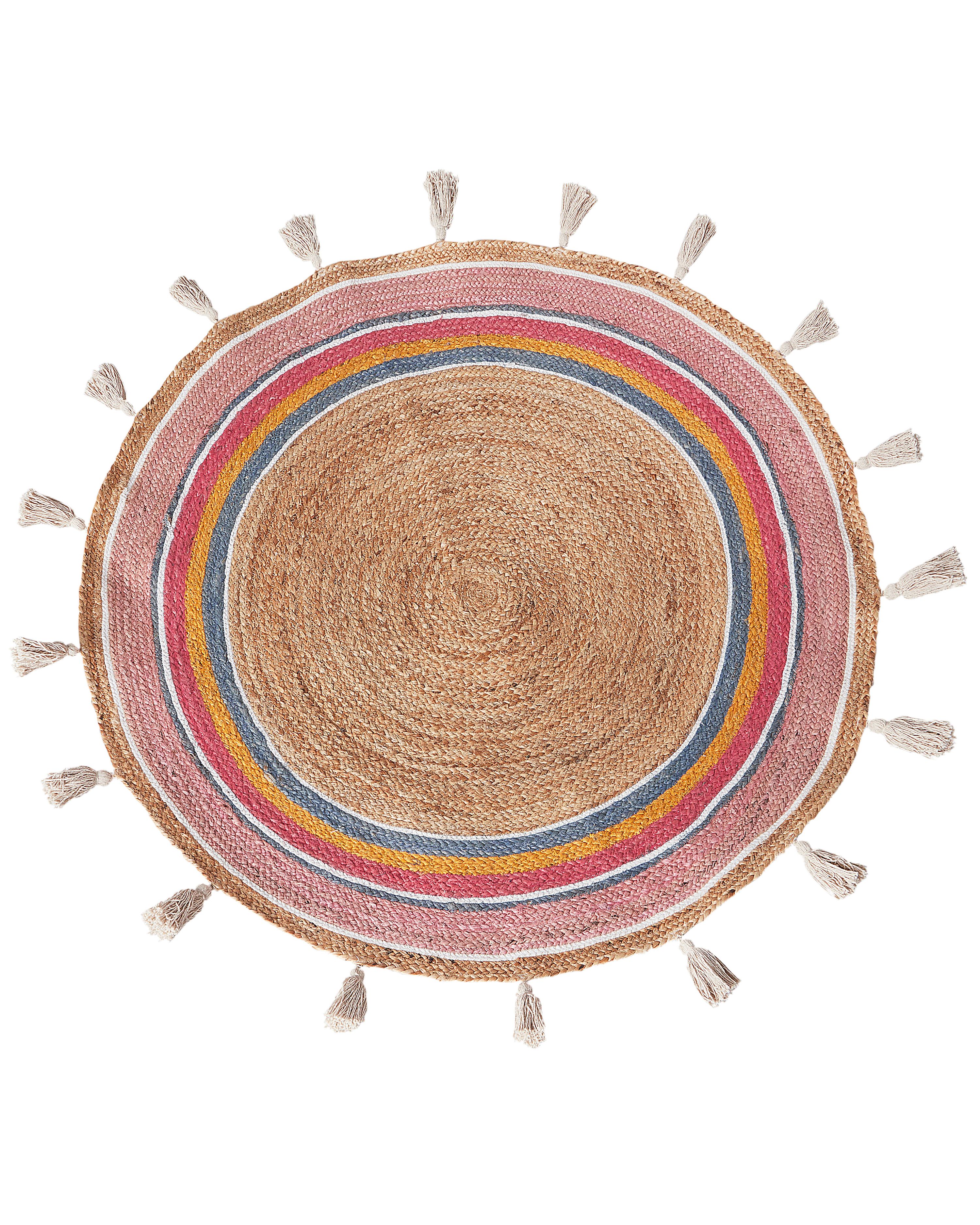 Kids Rug ZANAVI Multicolour ø 120 cm Jute