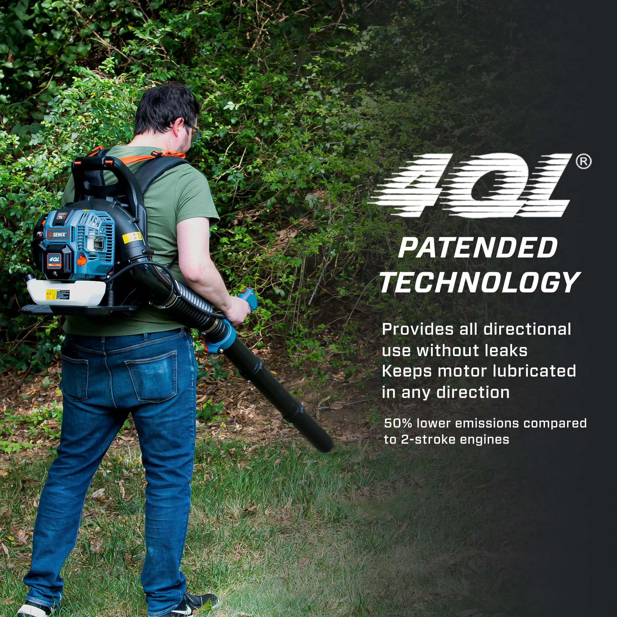 SENIX 4QL 26.5cc 4-Cycle Gas Powered Leaf Blower, 410 CFM/125 MPH, Dual-Grip Handle, Lightweight, BL4QL-L - Image 16