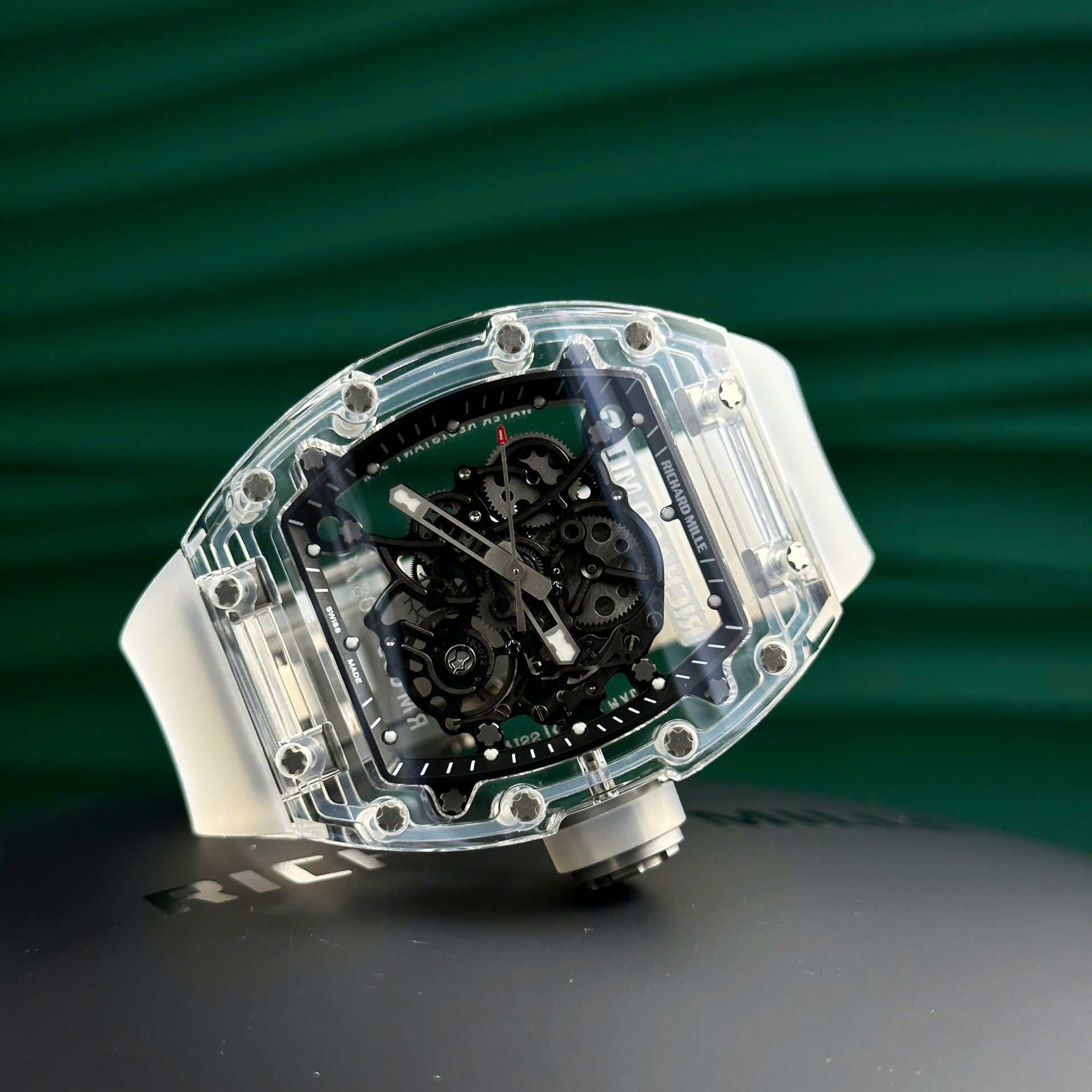 Richard Mille RM055 Sapphire Crystal Replica Watch Rubber Strap 45mm - Top club
