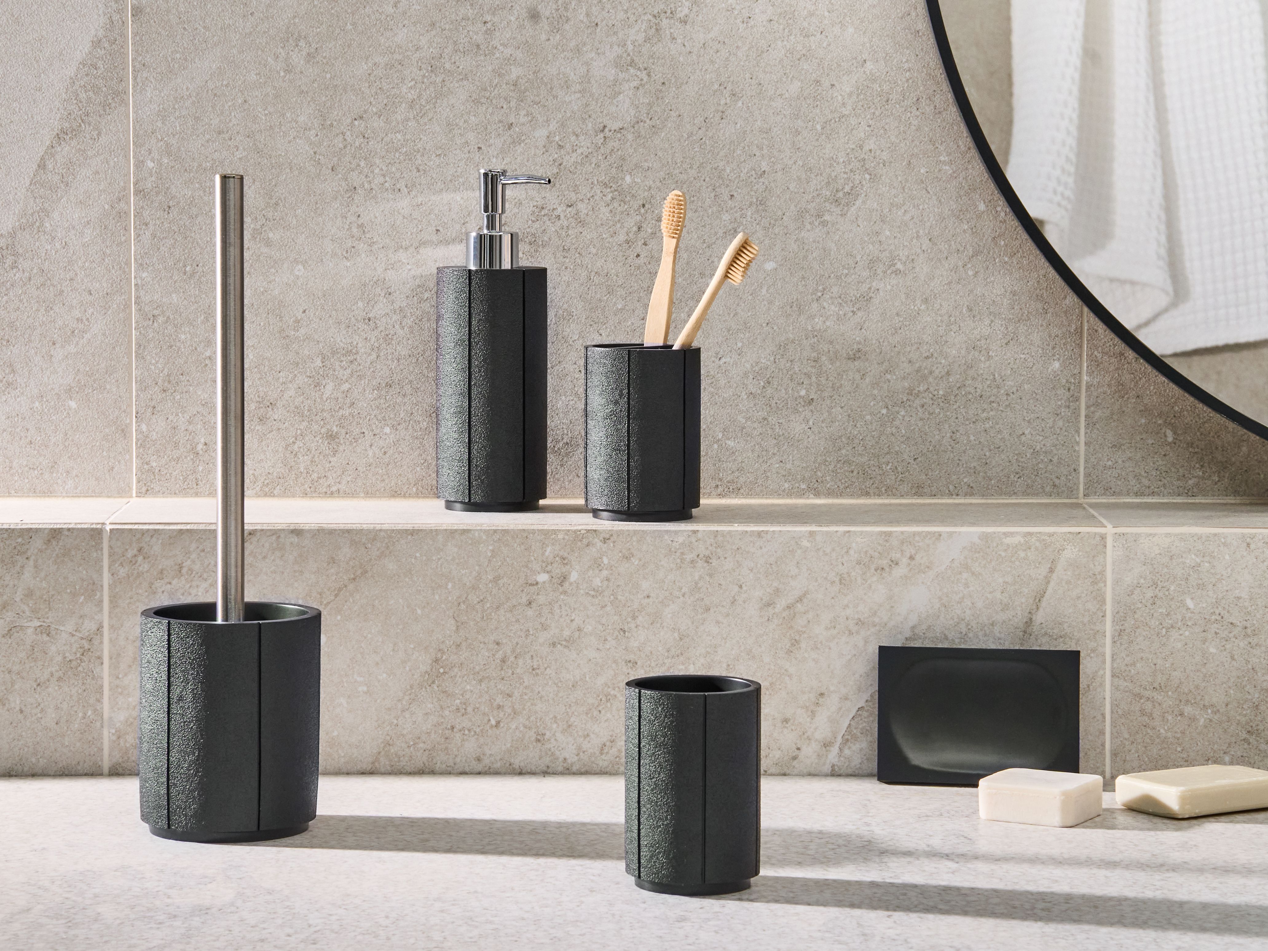 5-Piece Bathroom Accessories Set HUALLAGA Black