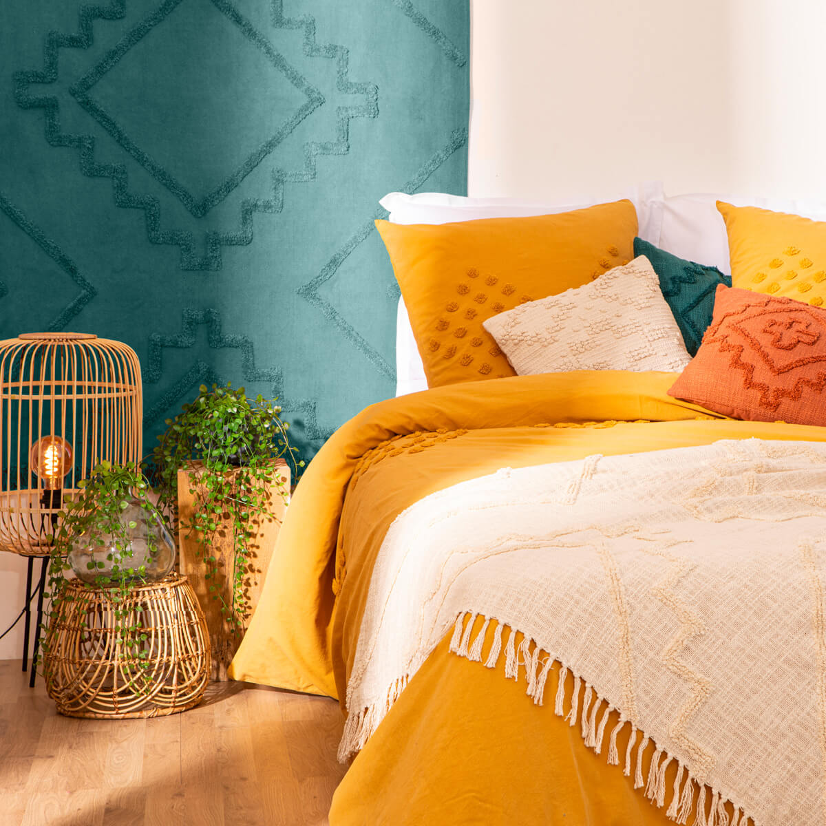 Bed throw "Shine" Beige, 130x180 cm