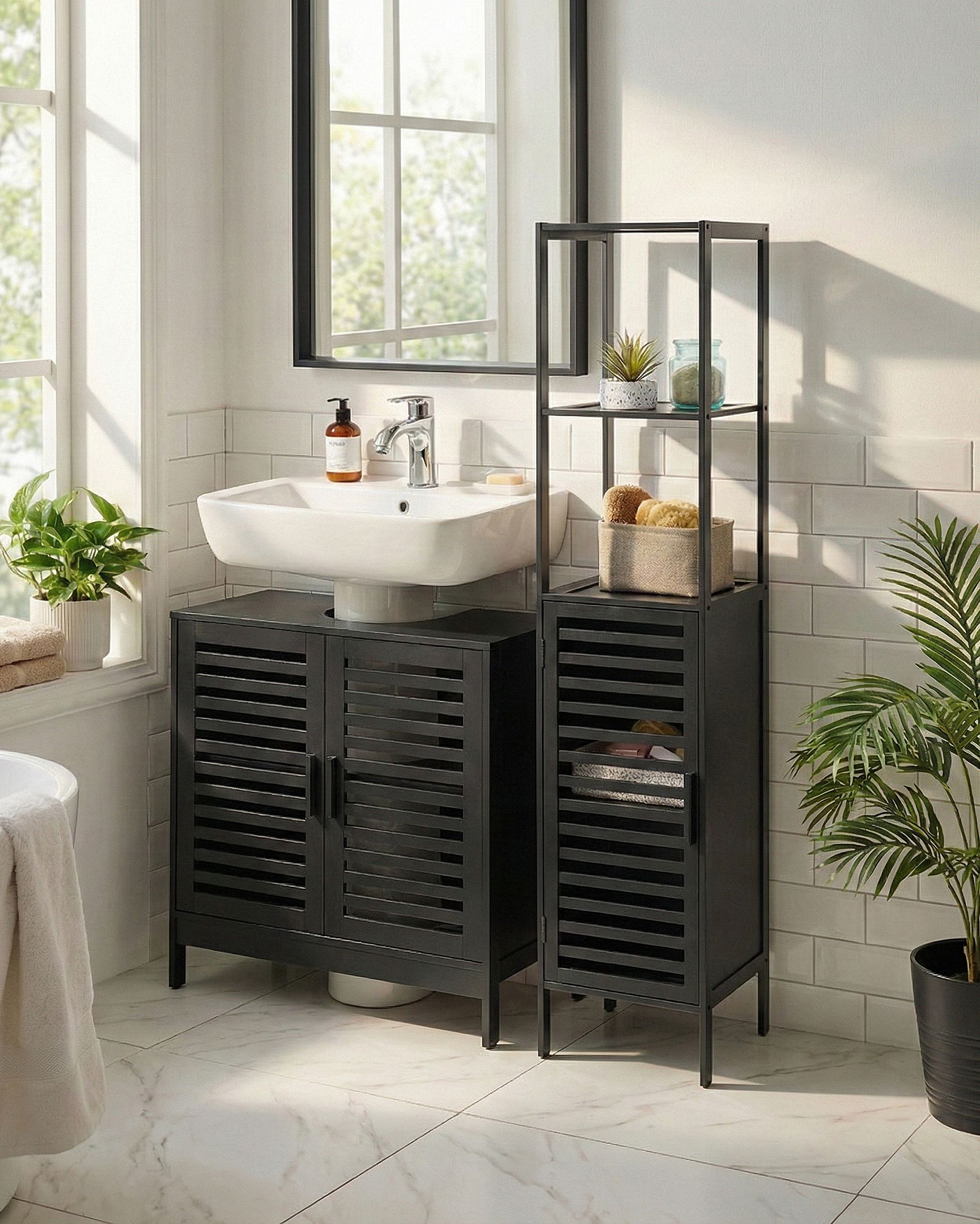 Shelving Unit OWASSO Bamboo Black