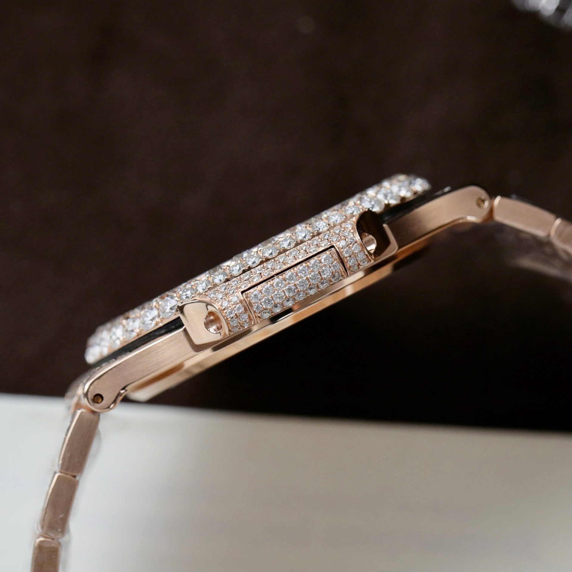 Patek Philippe Nautilus 5711 Replica Watch Gold Wrapped + Moissanite Diamonds Hong Kong Custom 40mm - Top club