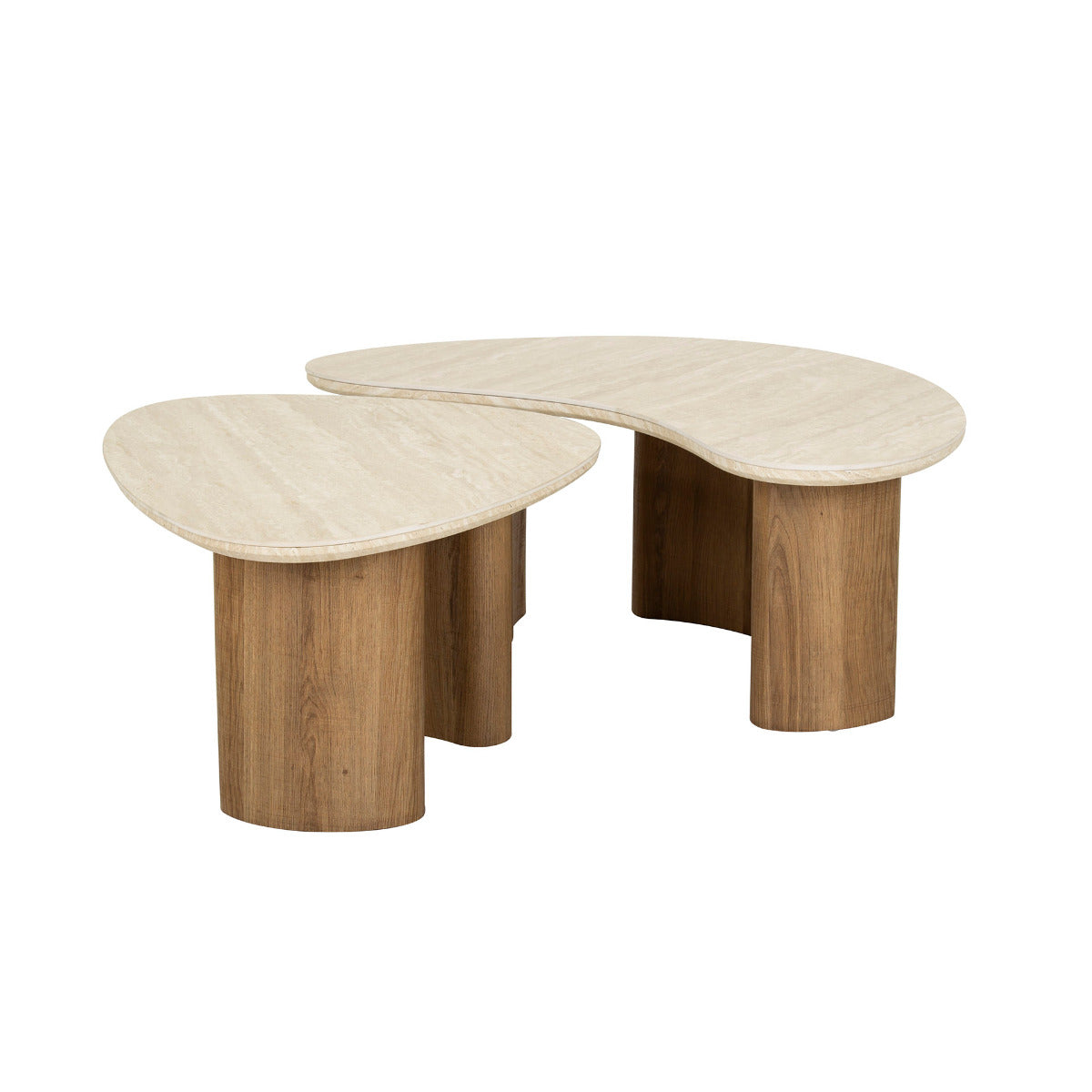 Fraaai - Dexter salontafel set van 2 organisch keramiek - naturel