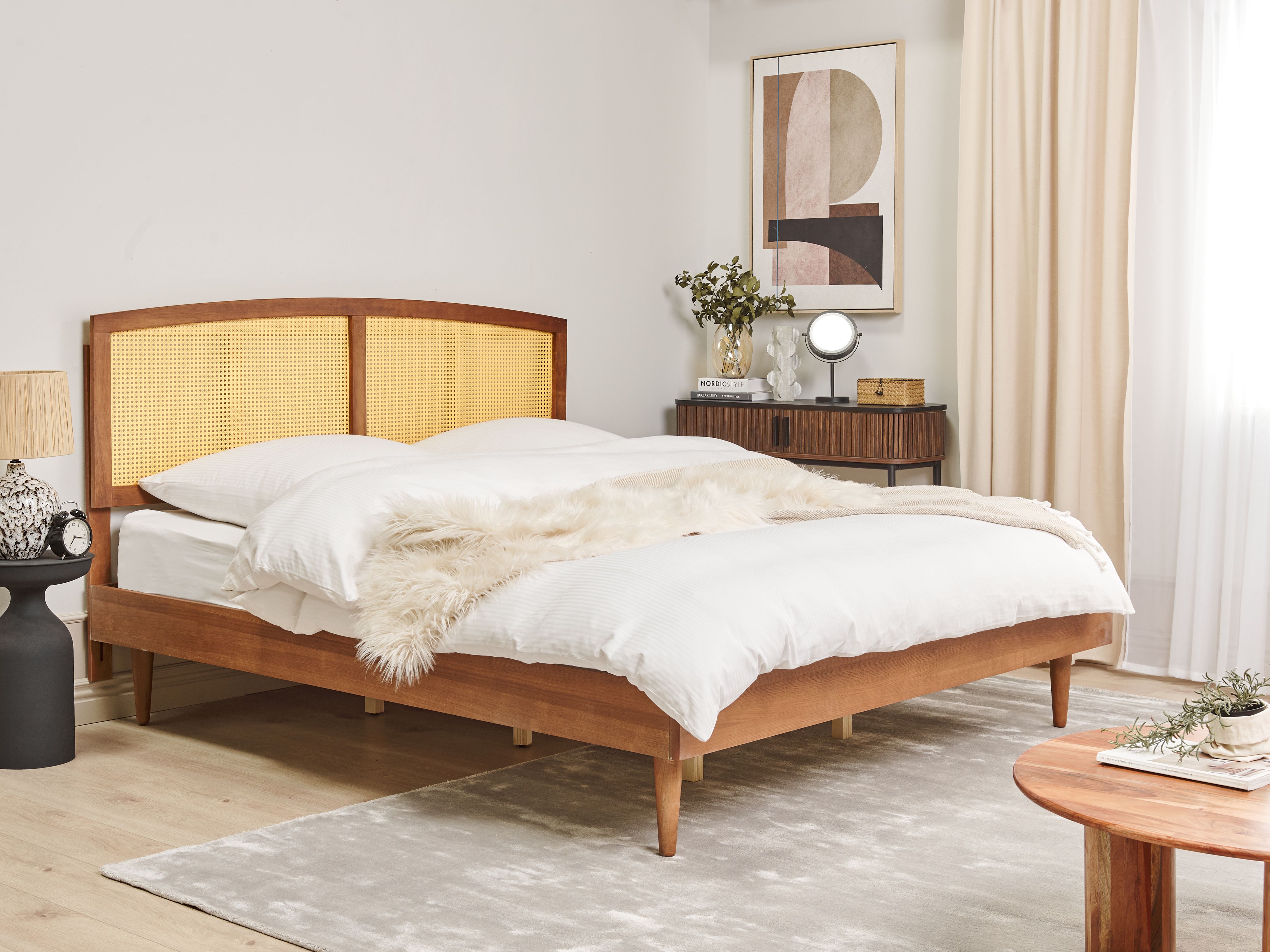 Bed Rattan VARZY 180 x 200 cm (EU Super King) Brown