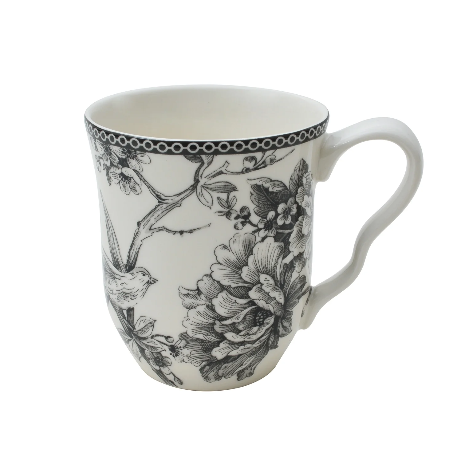 222 Fifth Adelaide Round 16-Piece Porcelain Dinnerware Set, Black Toile - Image 8