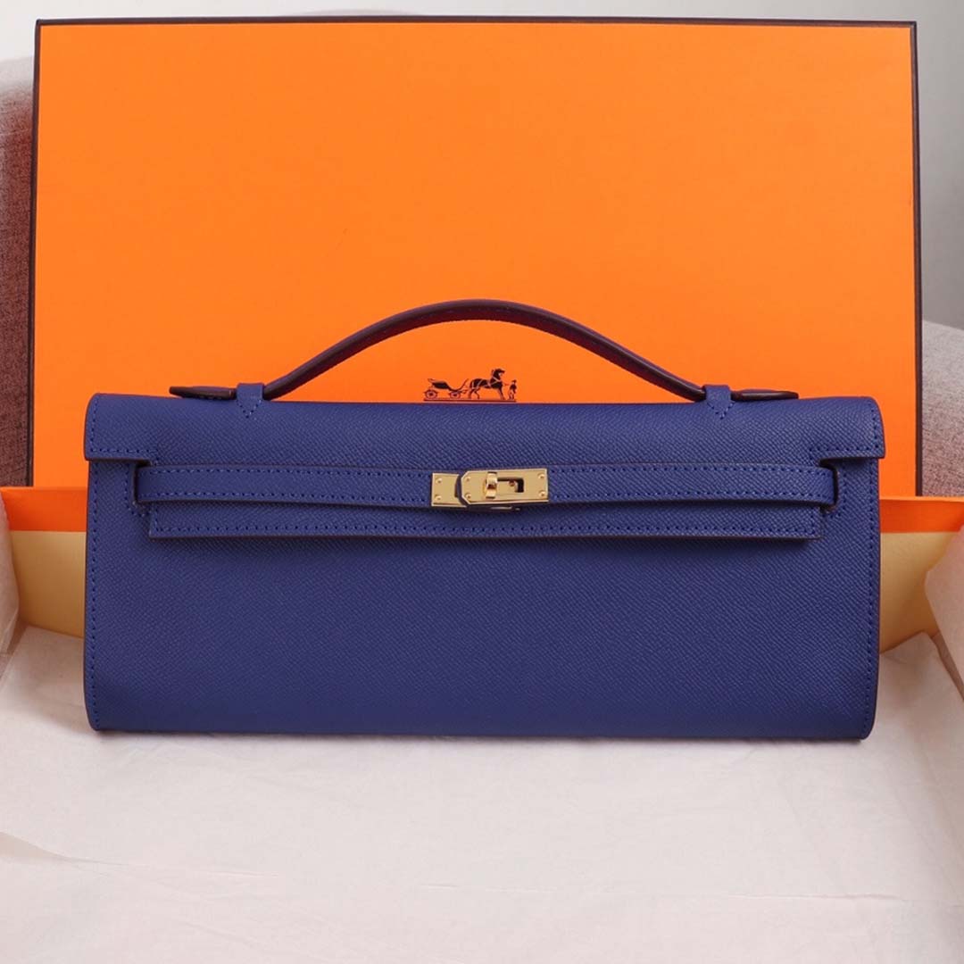 Replica Hermes Aaa-Kelly Cut Pochette Black/Brown/Blue1:1High-quality replica