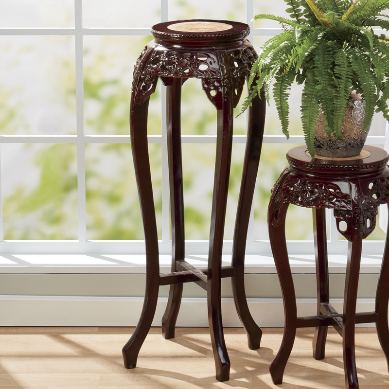 Hand-Carved Genuine Marble Plant Stands - MIDNIGHT VELVET CATALOG