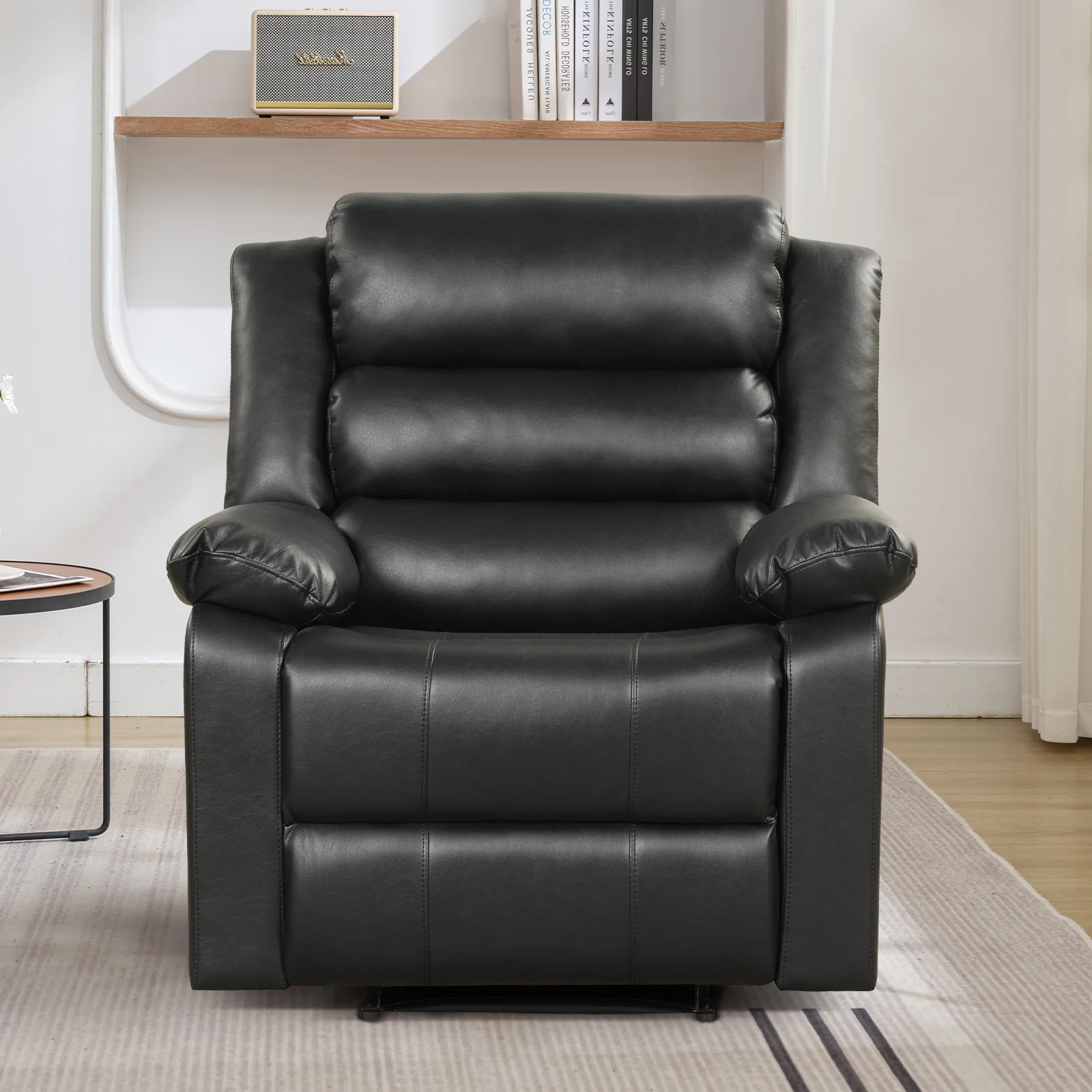 Bonzy Home Recliner Chairs for Living Room Overstuffed Breathable Fabric Reclining Chair Manual Sofa Brown - Image 22