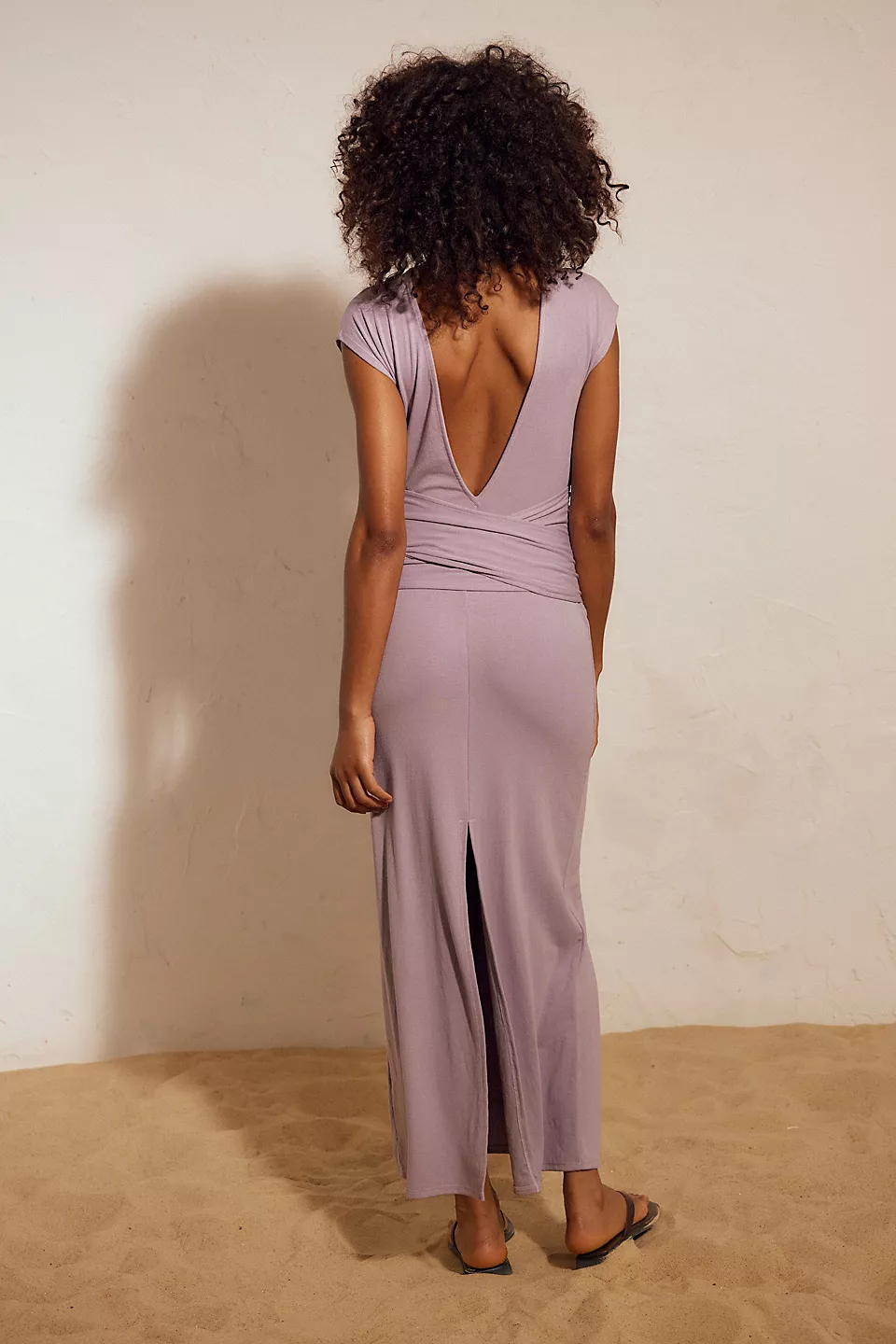 Good Feels Cap-Sleeve Maxi Dress-Cool Violet