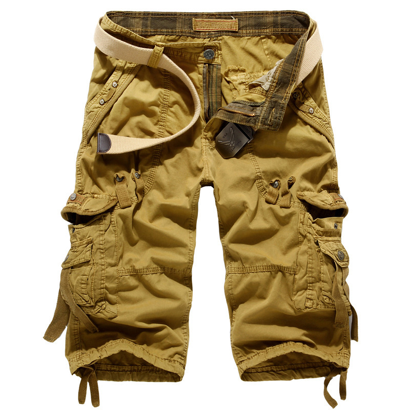 Amazon wholesale men's 7-point pants, multi-pocket mid-length pants, multi-color military casual pants, men's Korean style foreign trade wholesale